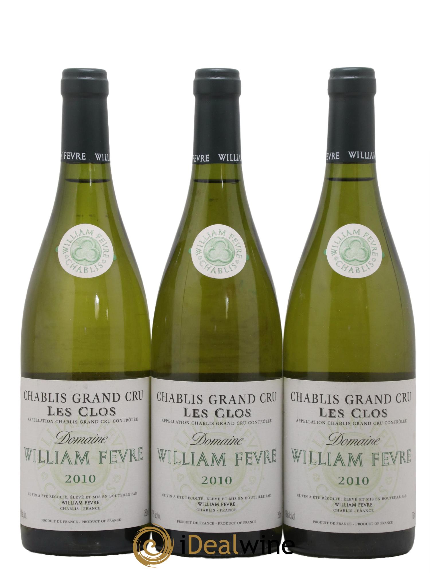 Chablis Grand Cru Les Clos William Fèvre 2010 - Lot of 3 bottles - 0