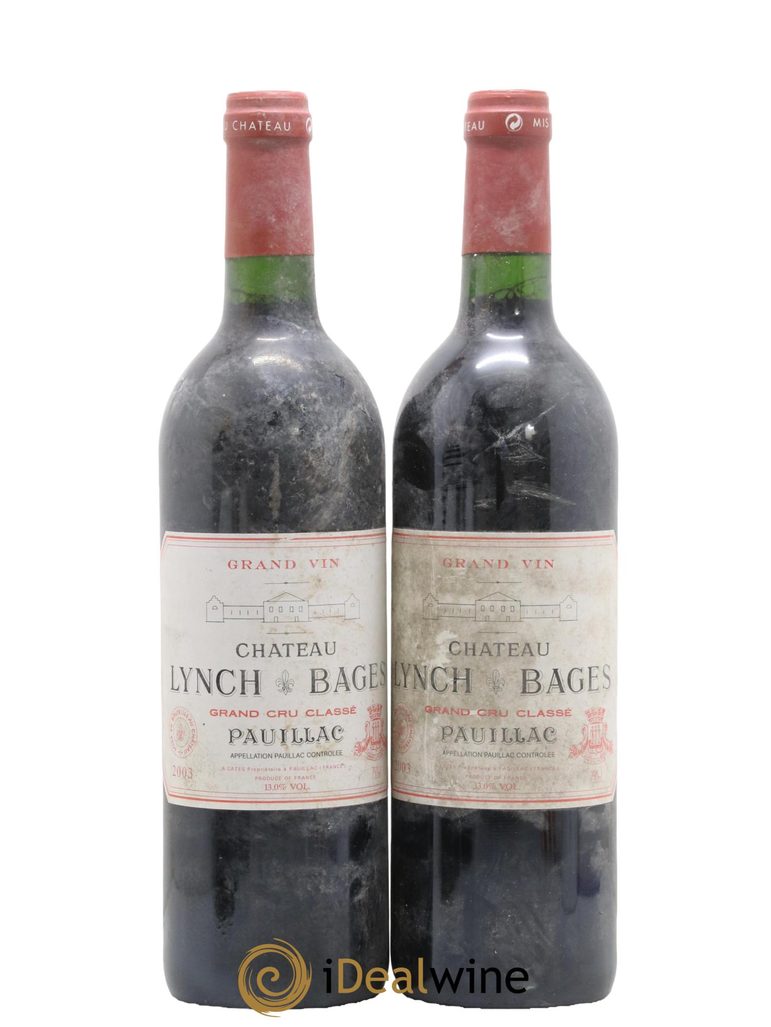 Château Lynch Bages 5ème Grand Cru Classé 2003 - Lotto di 2 bottiglie - 0