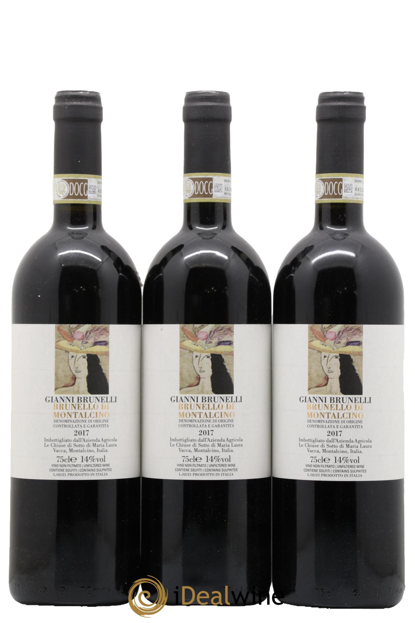 Brunello di Montalcino Gianni Brunelli 2017 - Lot de 3 bouteilles - 0