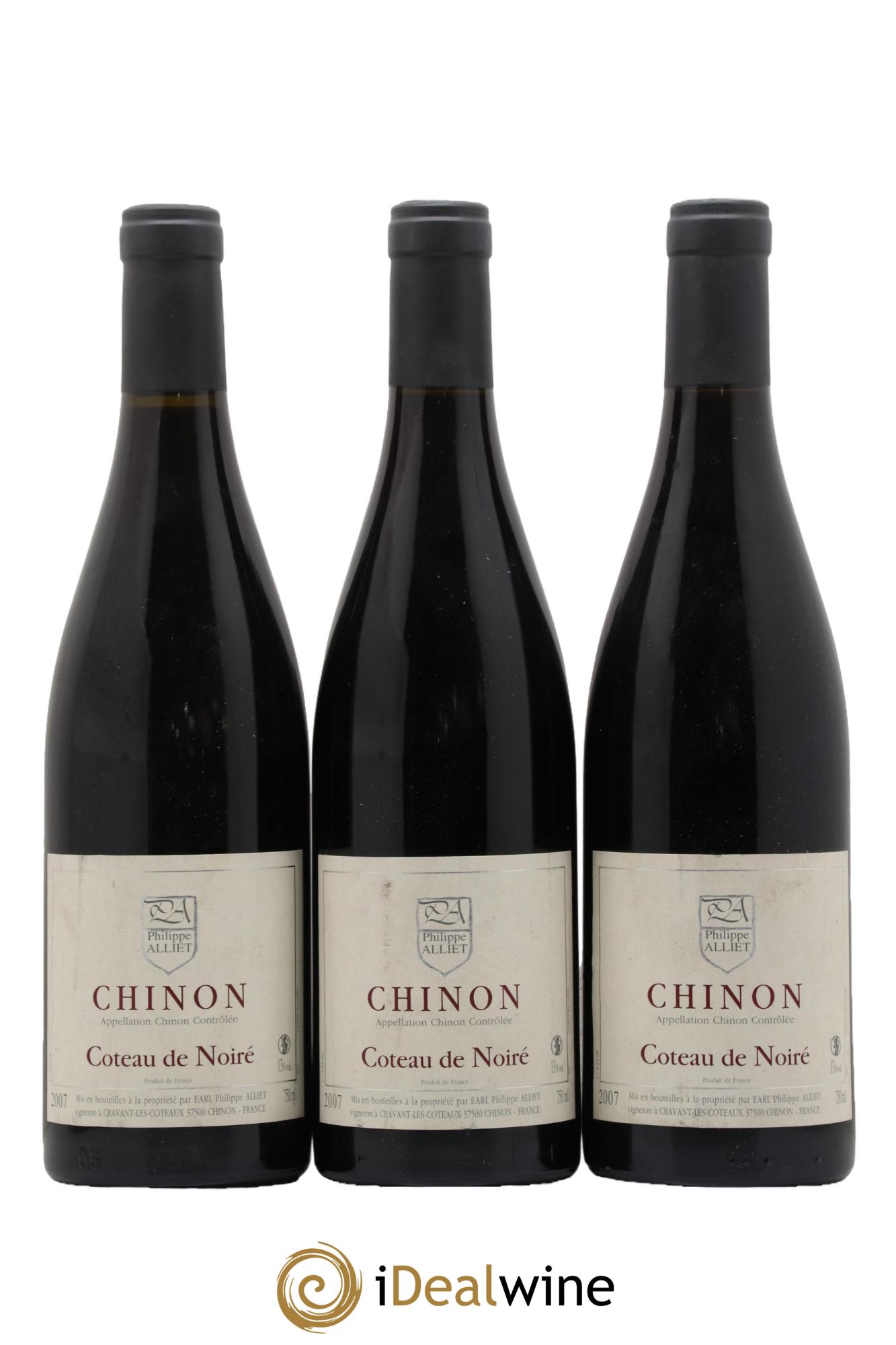 Chinon Coteau de Noiré Philippe Alliet 2007 - Lot de 3 bouteilles - 0