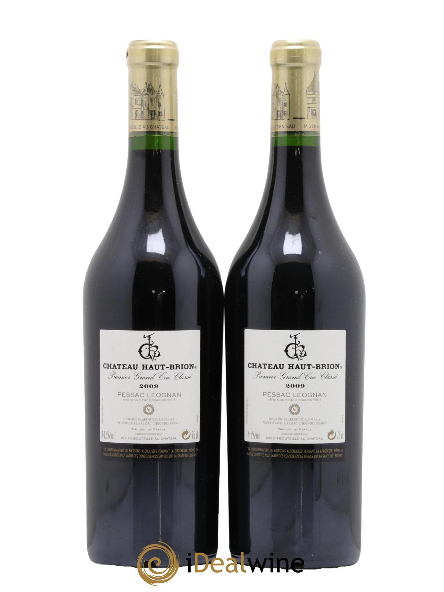 Château Haut Brion 1er Grand Cru Classé  2009 - Lot of 2 bottles - 1