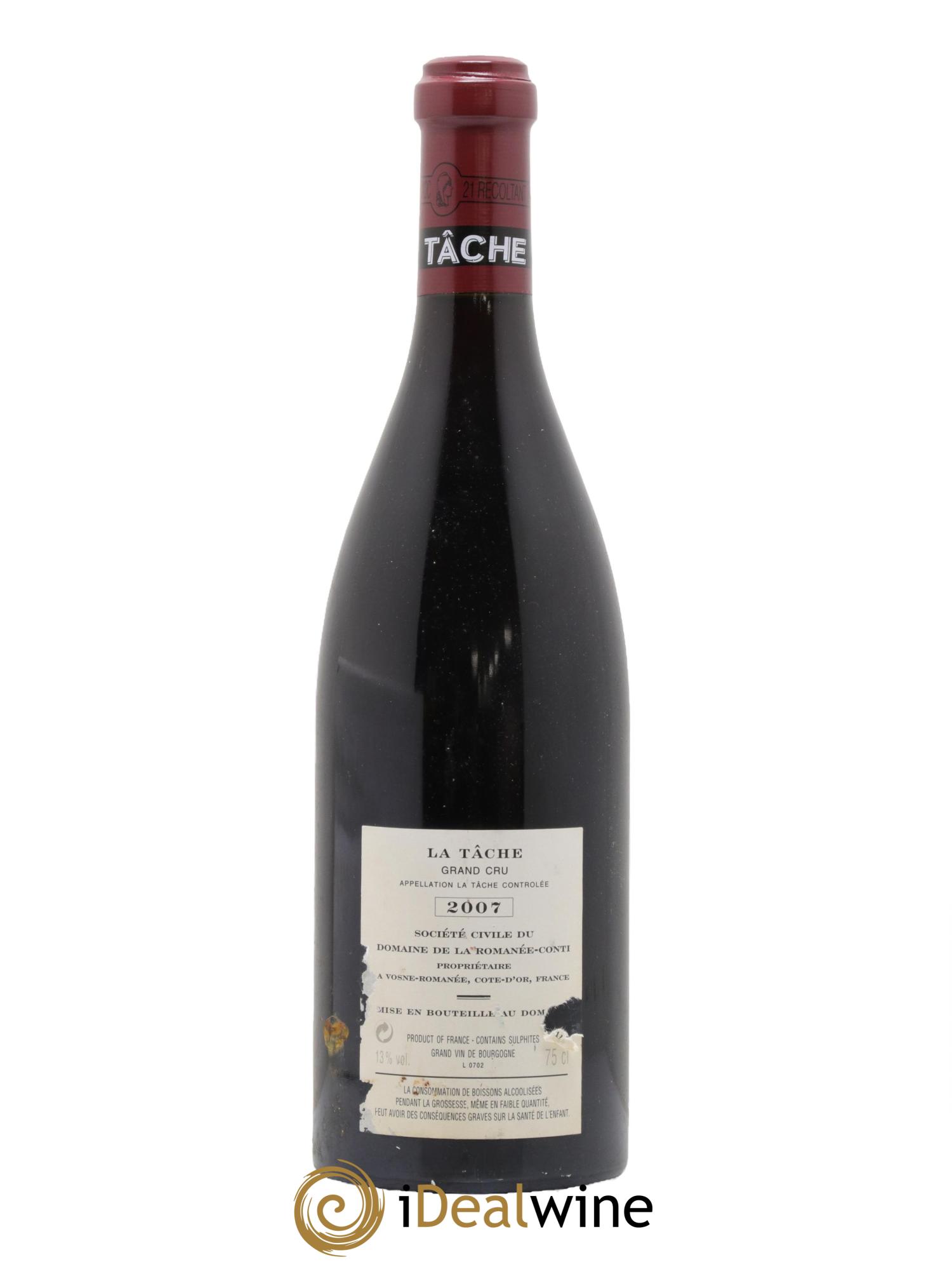 La Tâche Grand Cru Domaine de la Romanée-Conti 2007 - Lotto di 1 bottiglia - 1