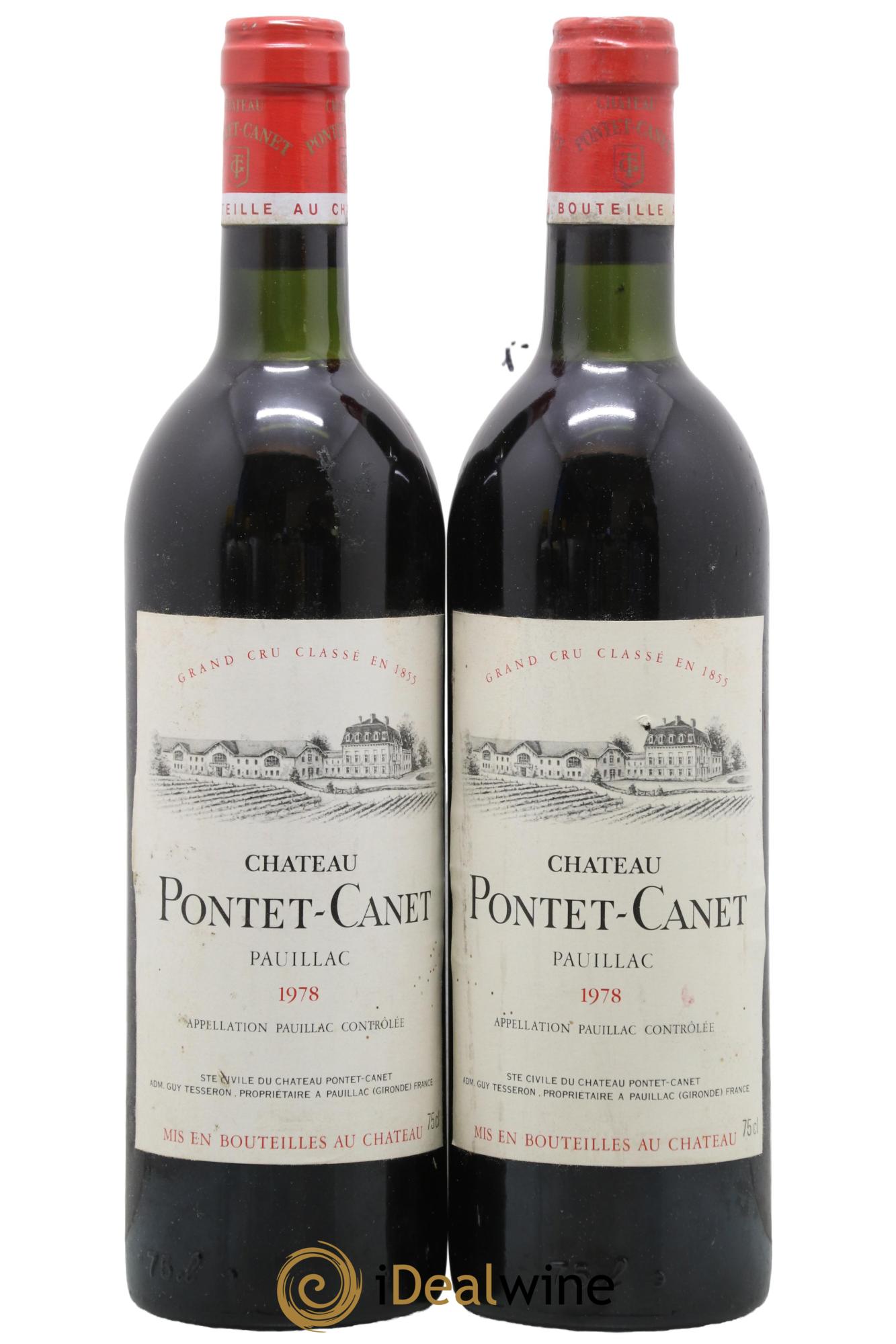 Château Pontet Canet 5ème Grand Cru Classé  1978 - Posten von 2 Flaschen - 0