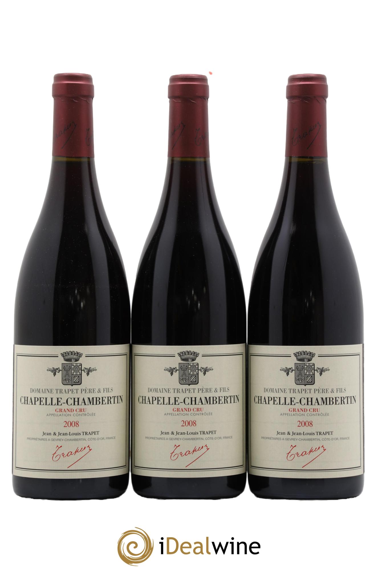 Chapelle-Chambertin Grand Cru Domaine Trapet  2008 - Lot of 3 bottles - 0