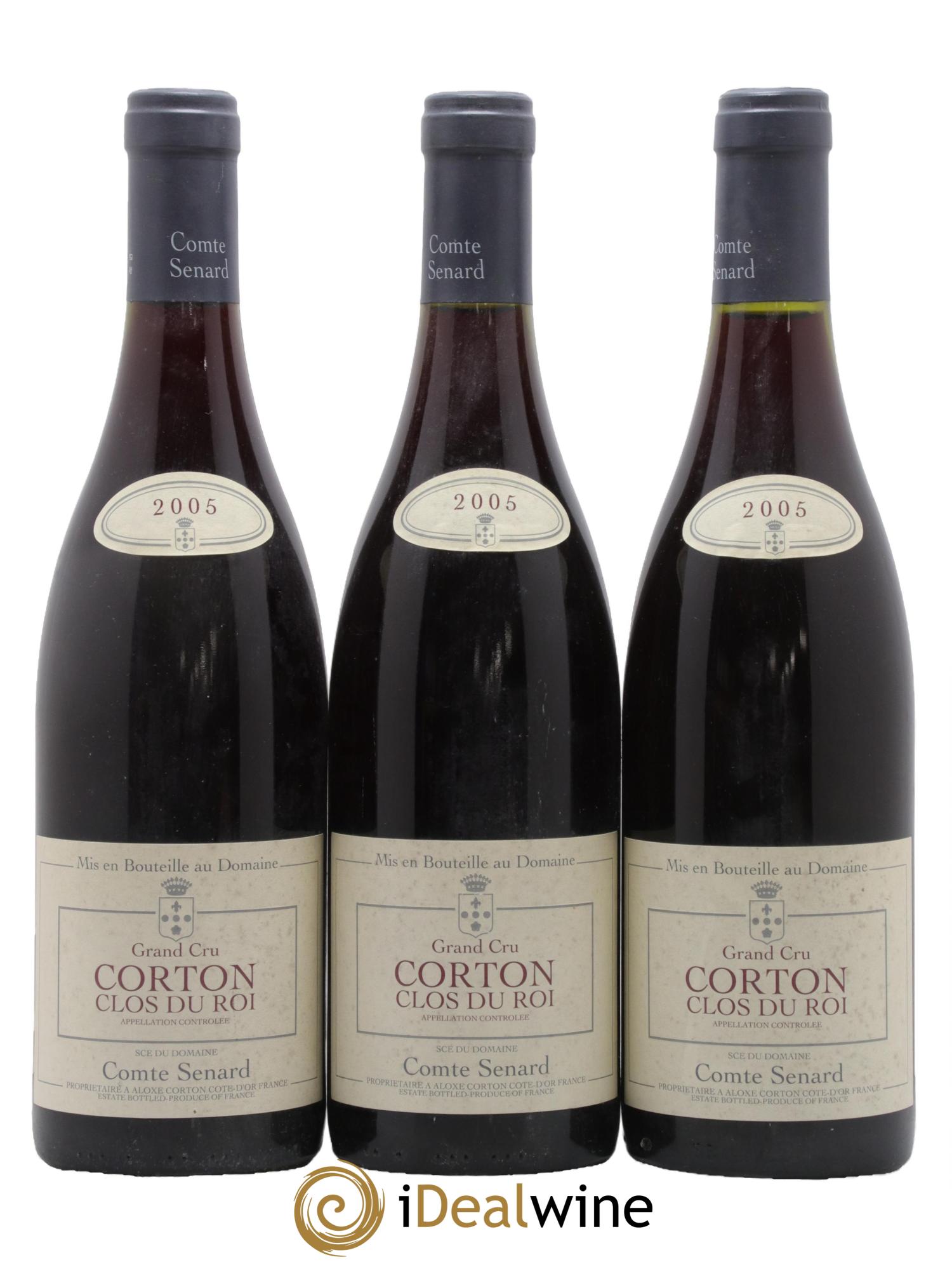 Corton Clos du Roi Comte Senard 2005 - Lot of 3 bottles - 0