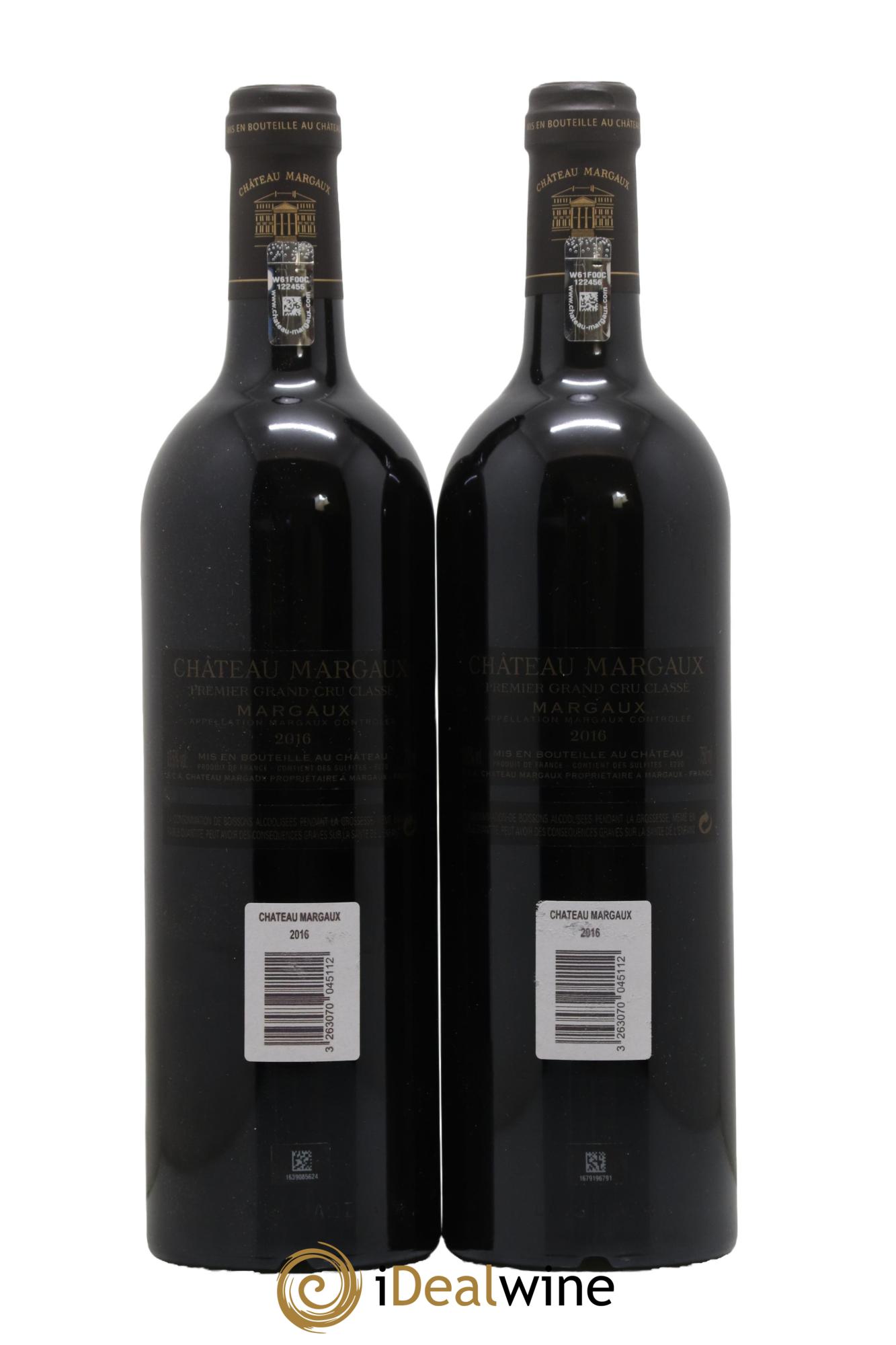 Château Margaux 1er Grand Cru Classé 2016 - Lot de 2 bouteilles - 1