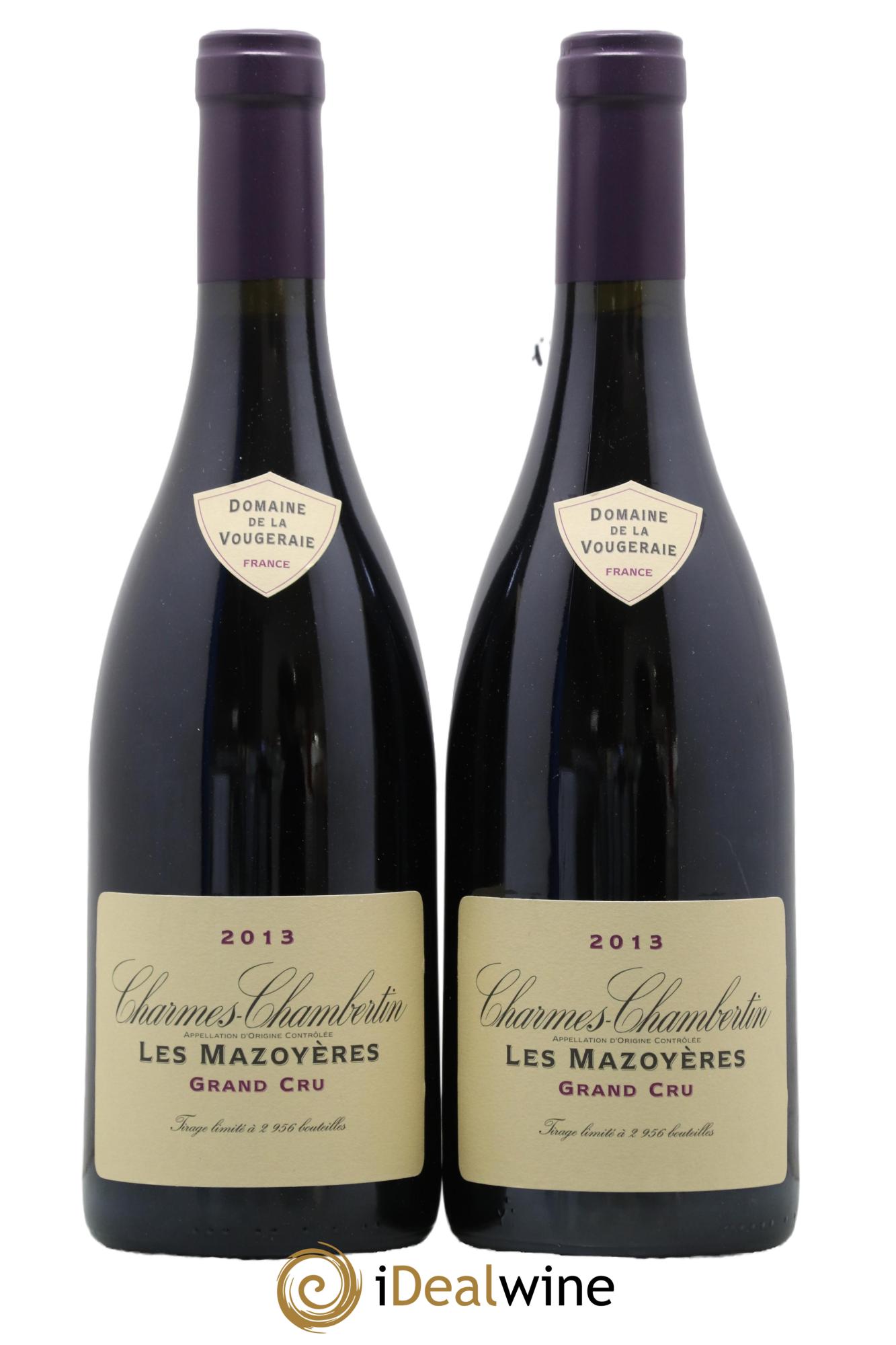 Charmes-Chambertin Grand Cru Les Mazoyères La Vougeraie 2013 - Lotto di 2 bottiglie - 0