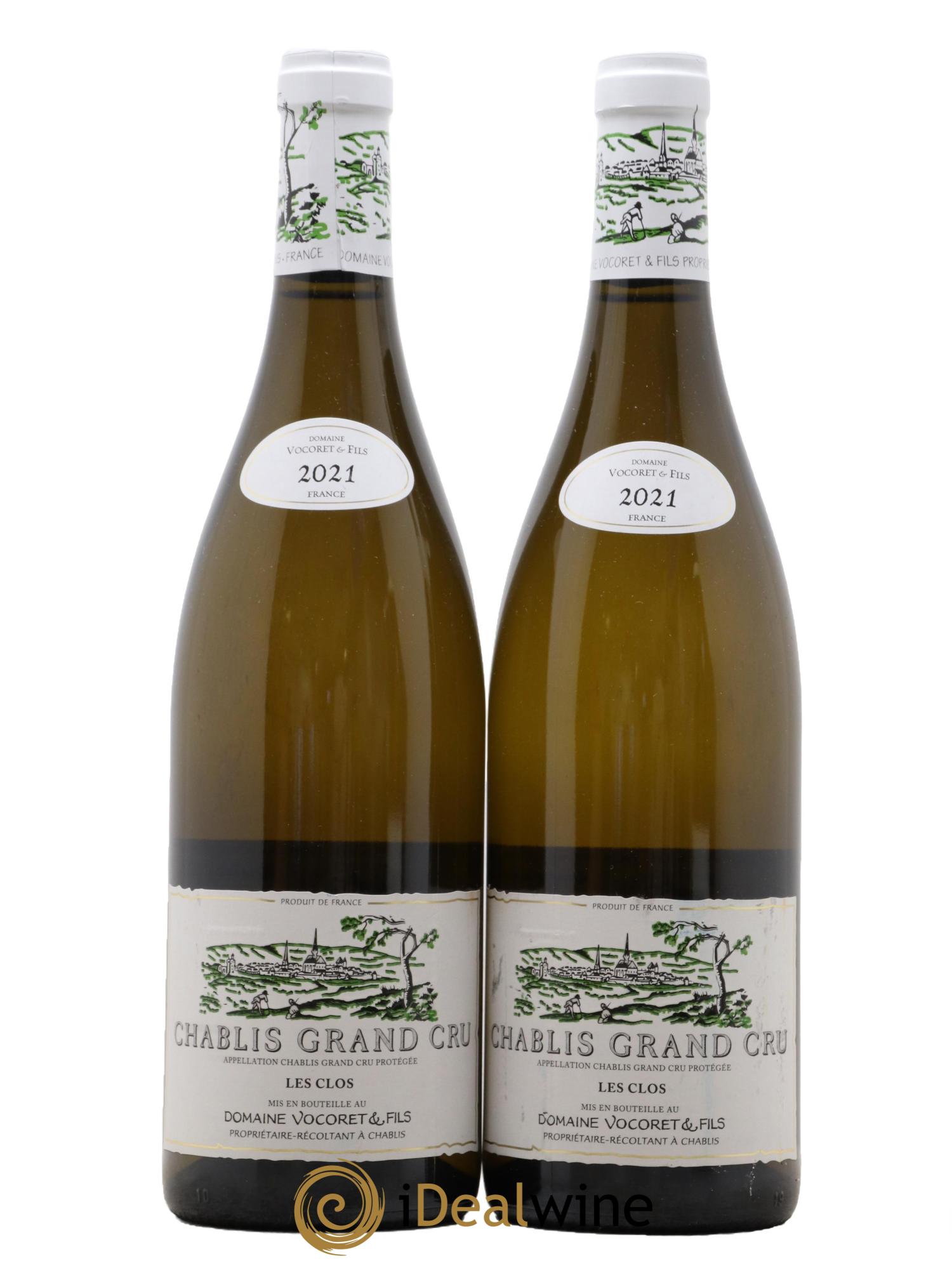 Chablis Grand Cru Les Clos Vocoret & Fils  2021 - Posten von 2 Flaschen - 0