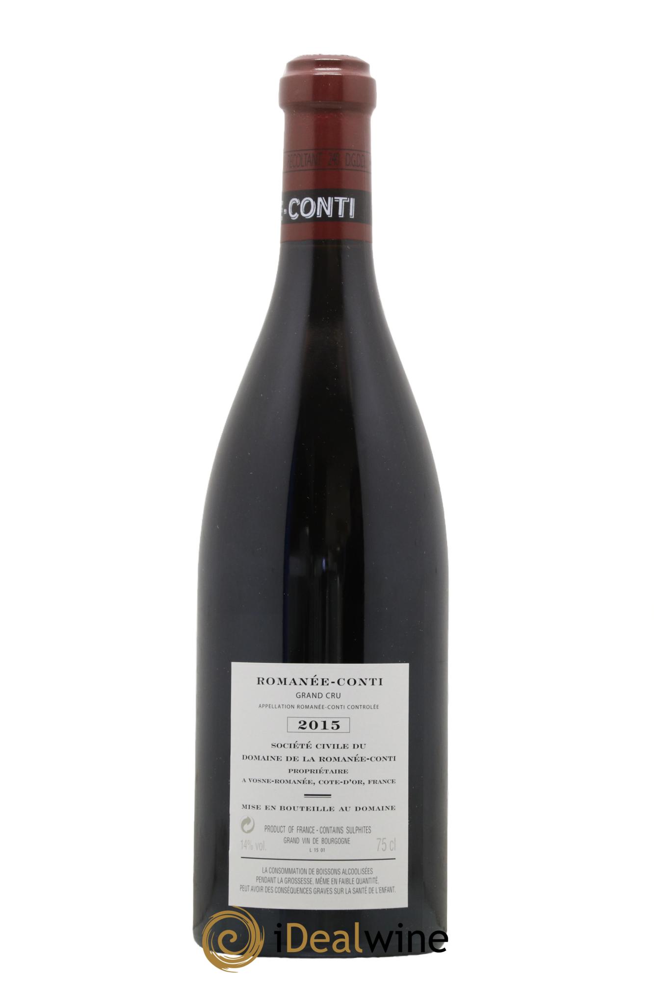 Romanée-Conti Grand Cru Domaine de la Romanée-Conti 2015 - Lot de 1 bouteille - 1