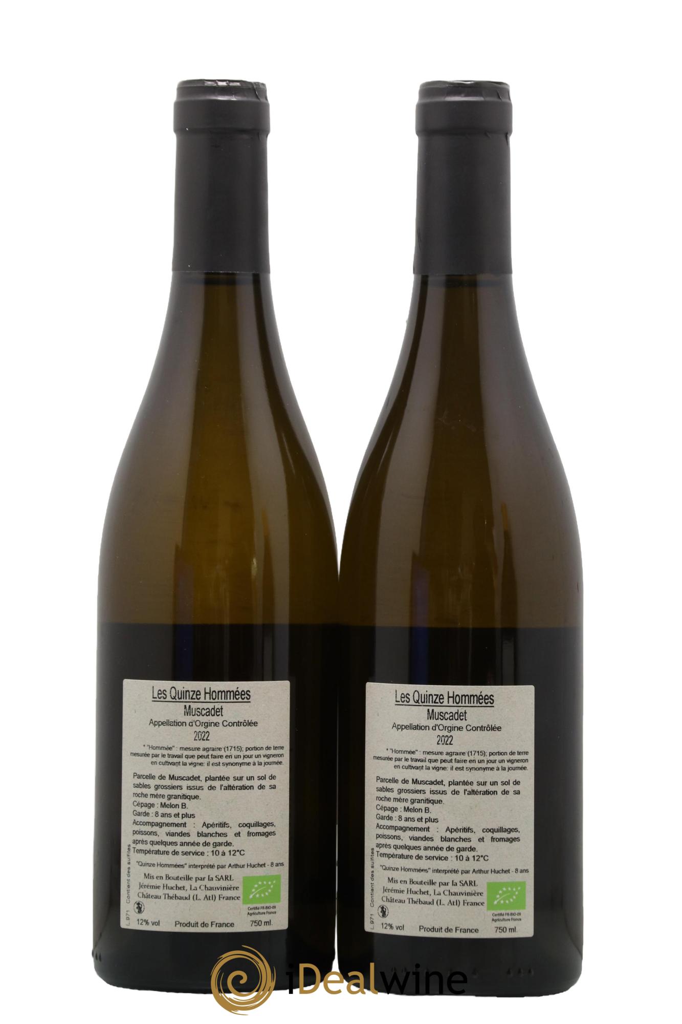 Muscadet Les Quinze Hommées Domaine de la Chauvinière 2022 - Lot de 2 bouteilles - 1