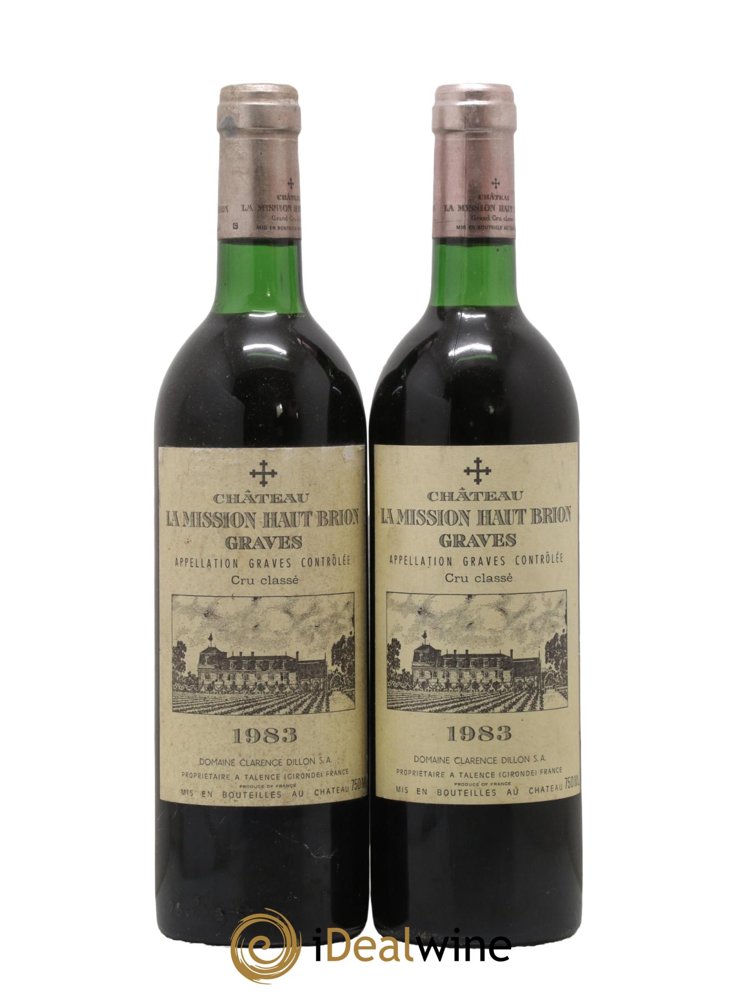 Château la Mission Haut-Brion Cru Classé de Graves 1983 - Lot de 2 bouteilles - 0