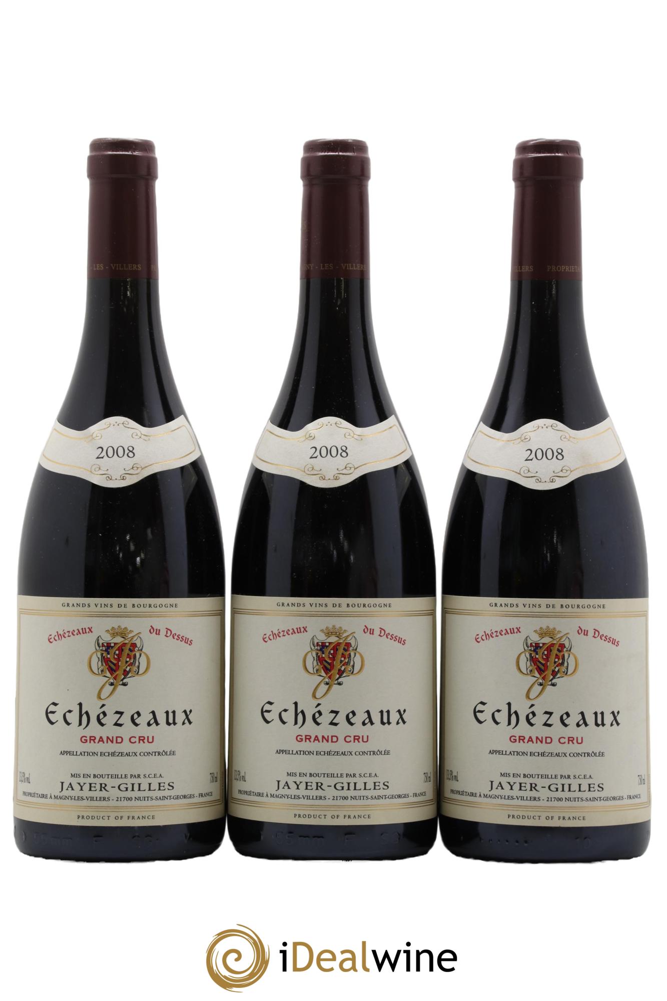 Echezeaux Grand Cru Du Dessus Hoffmann-Jayer (anciennement Jayer-Gilles)  2008 - Posten von 3 Flaschen - 0