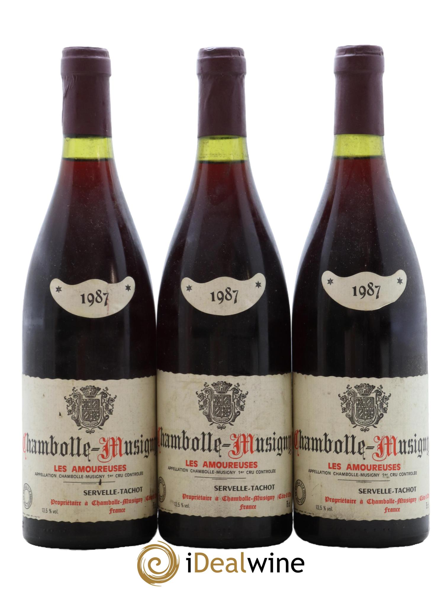 Chambolle-Musigny 1er Cru Les Amoureuses Servelle-Tachot 1987 - Posten von 3 Flaschen - 0