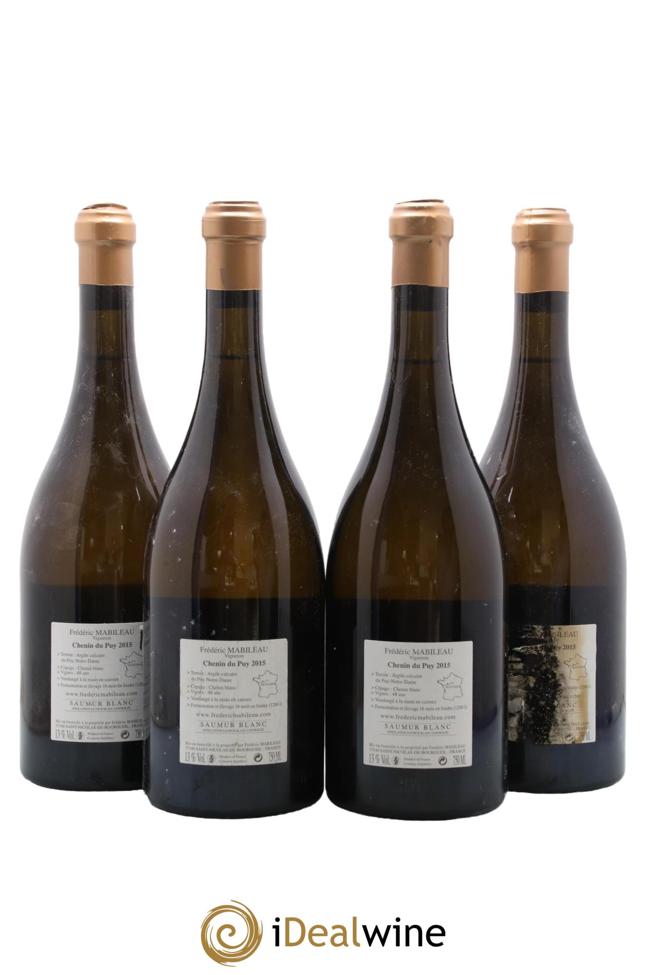 Saumur Chenin Du Puy Frederic Mabileau 2015 - Lotto di 4 bottiglie - 1