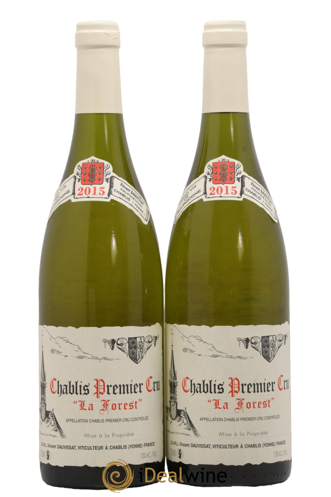 Chablis 1er Cru La Forest Vincent Dauvissat (Domaine) 2015 - Lot of 2 bottles - 0