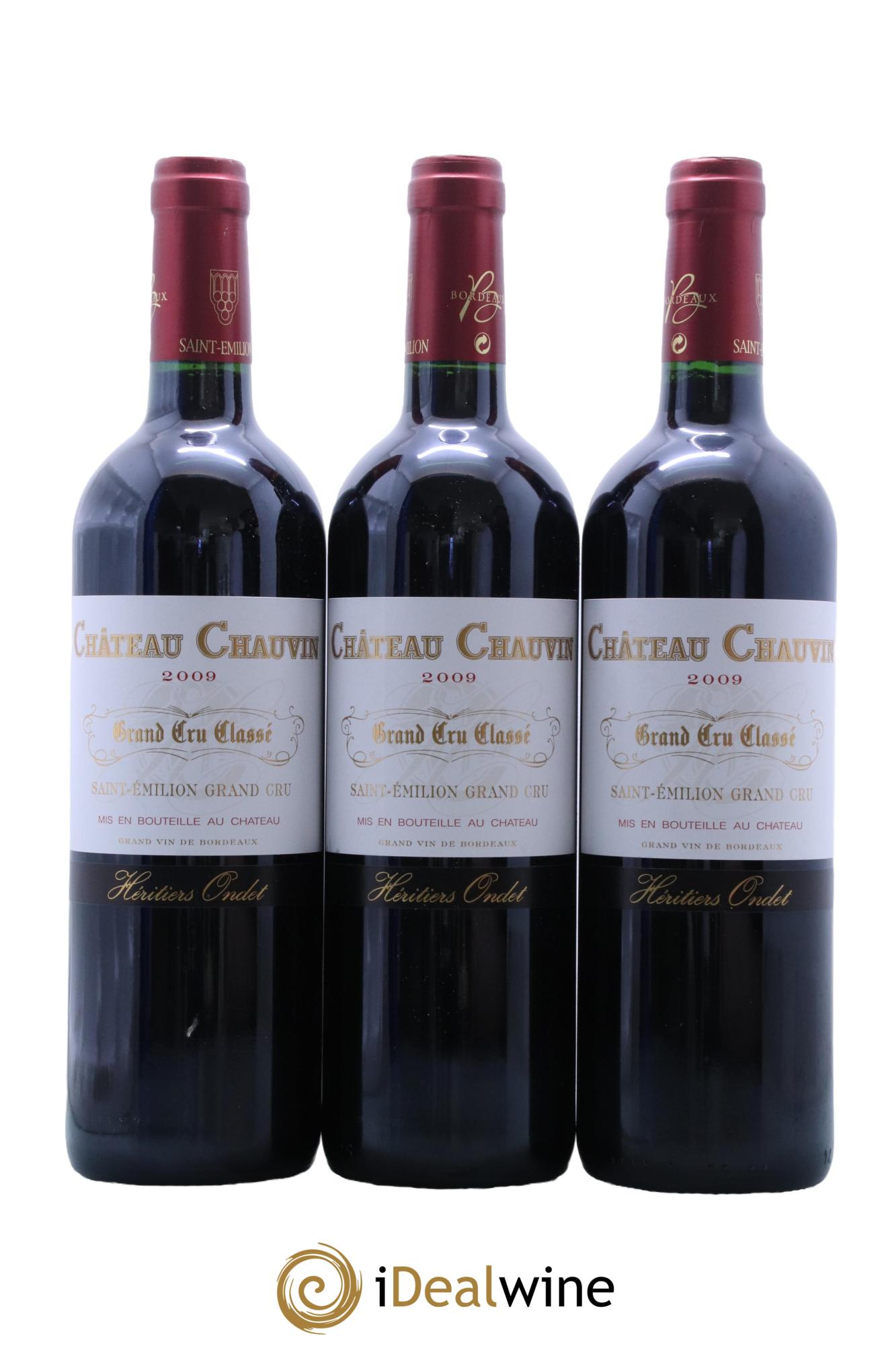 Château Chauvin Grand Cru Classé  2009 - Lot of 3 bottles - 0