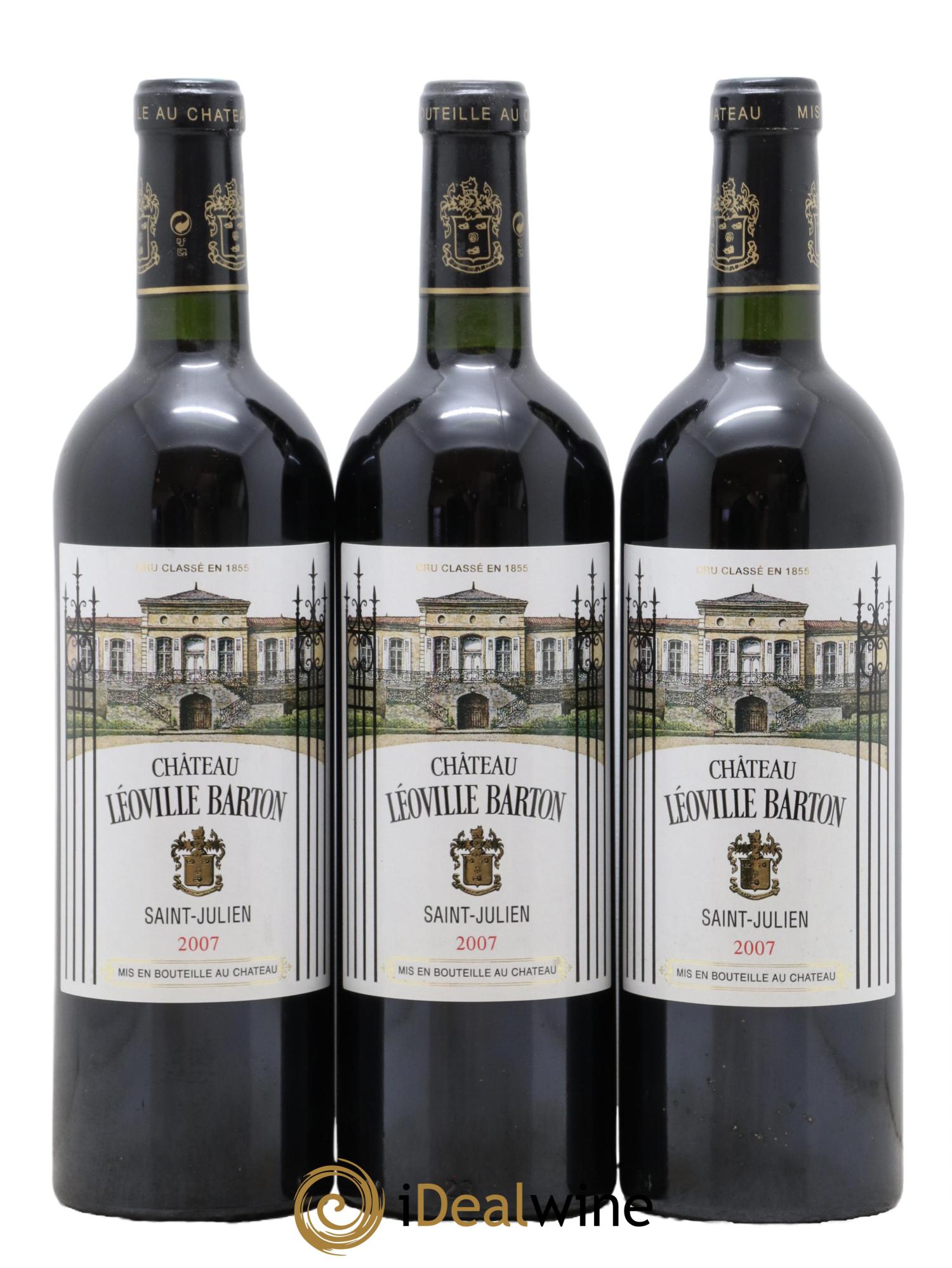 Château Léoville Barton 2ème Grand Cru Classé  2007 - Lot de 3 bouteilles - 0