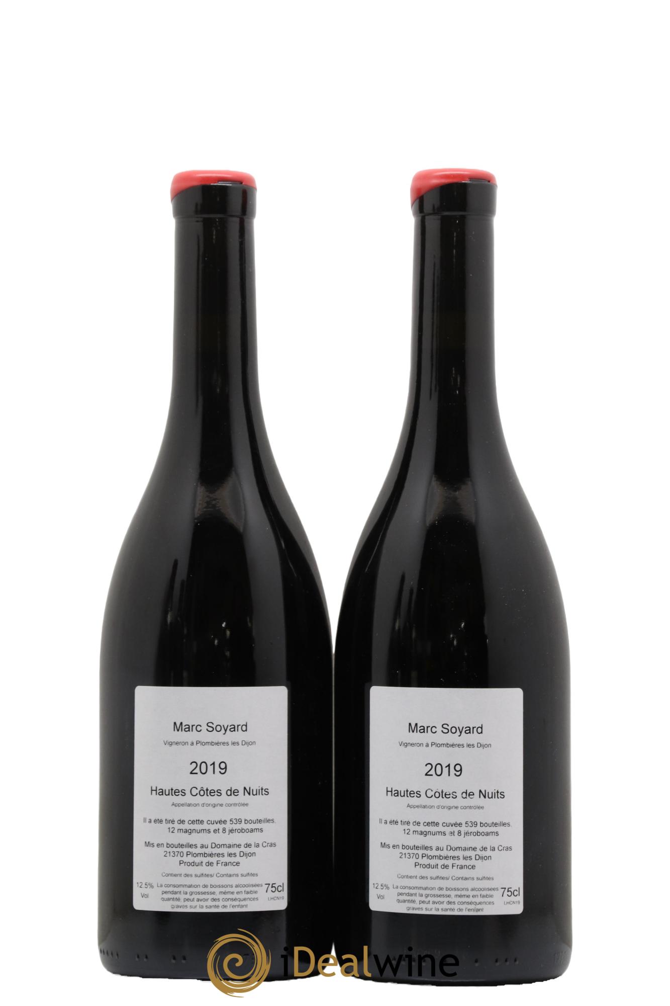 Hautes-Côtes de Nuits Domaine de la Cras - Marc Soyard 2019 - Lot de 2 bouteilles - 1