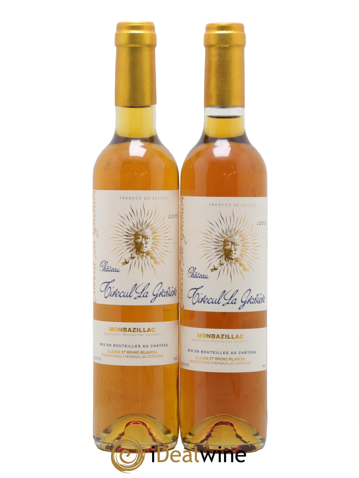 Monbazillac Château Tirecul La Gravière Bruno et Claudie Bilancini 2000 - Lot of 2 500ml formats - 0