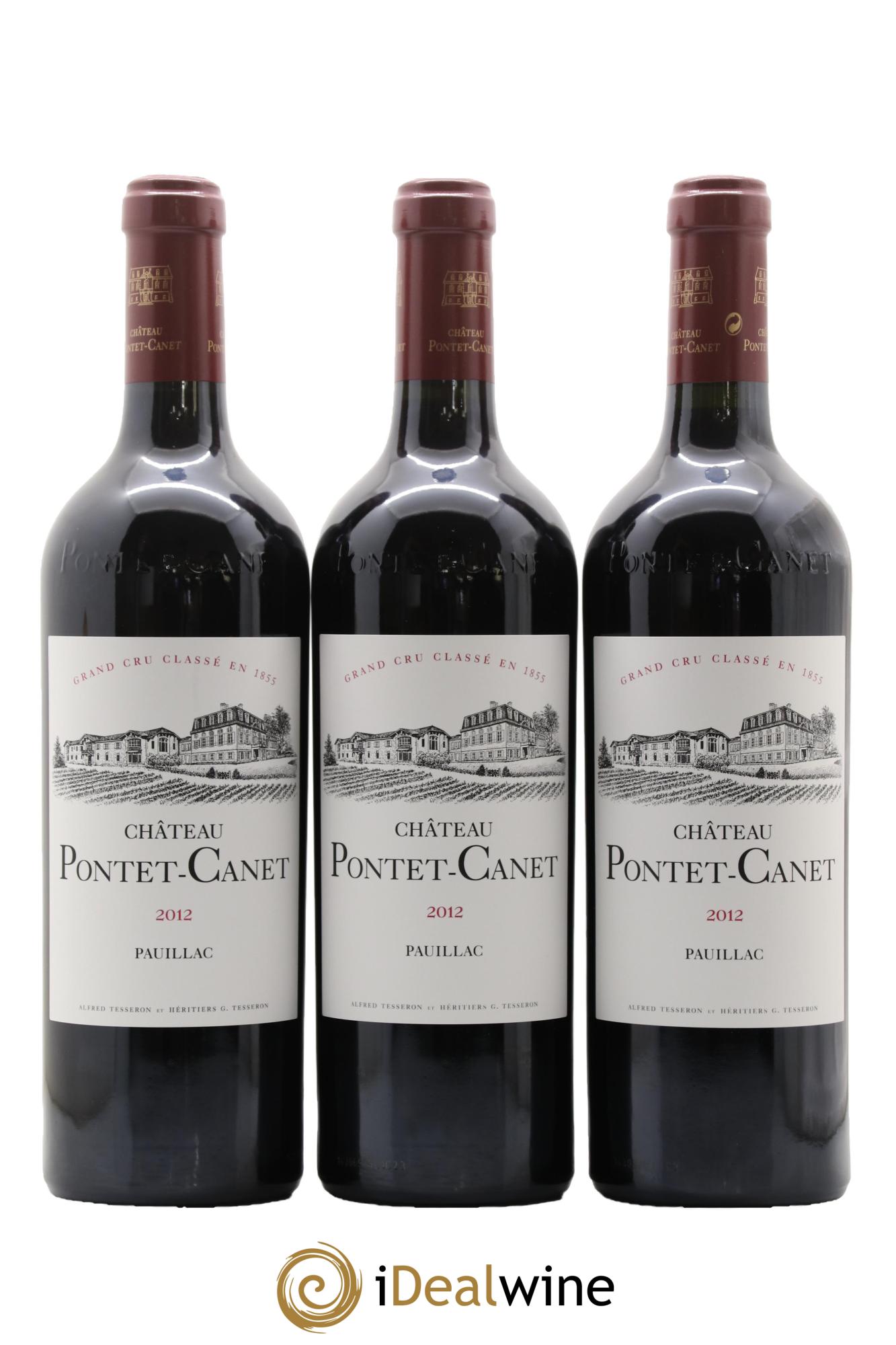 Château Pontet Canet 5ème Grand Cru Classé 2012 - Lot de 3 bouteilles - 0