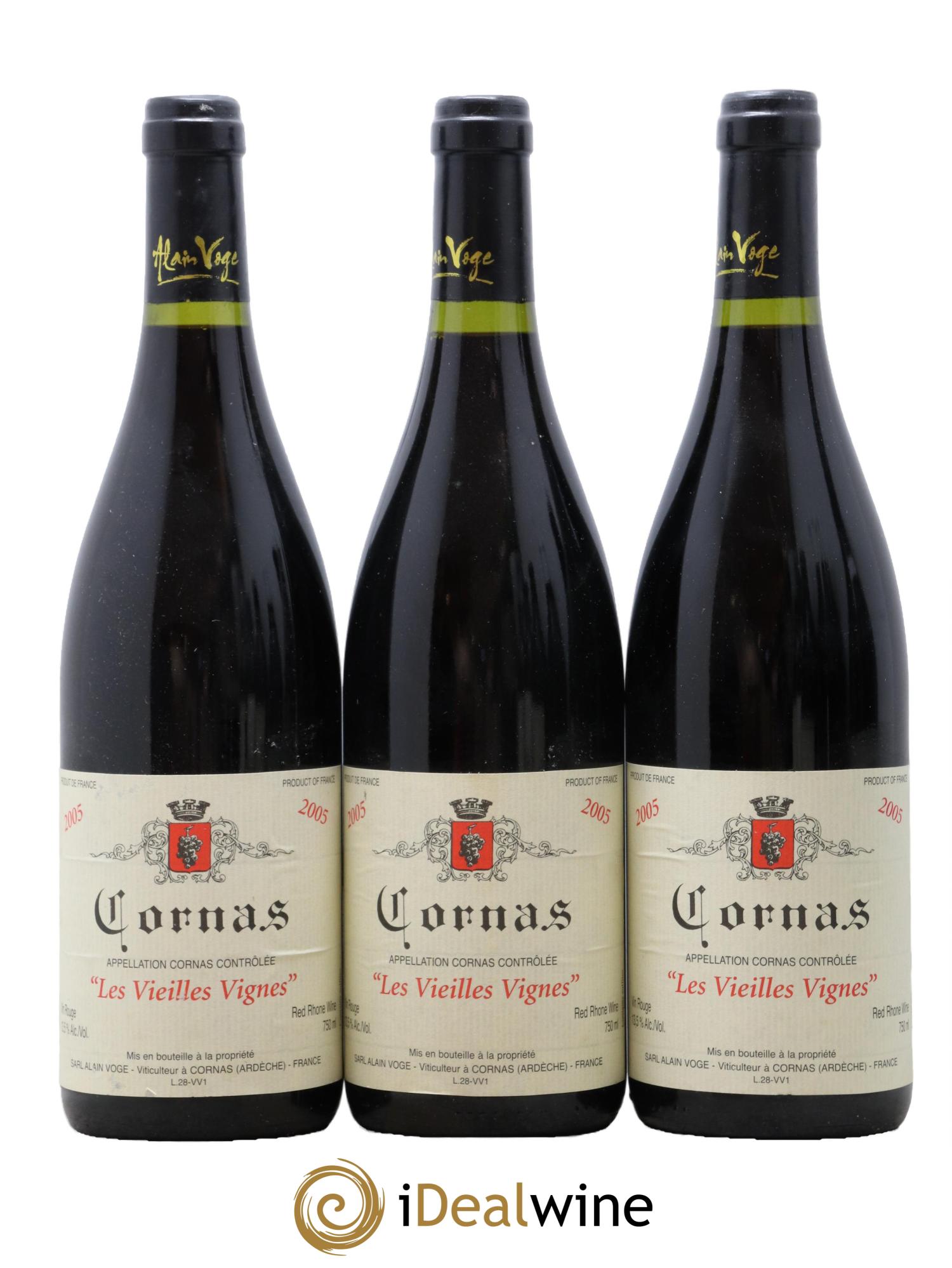 Cornas Les Vieilles Vignes Alain Voge (Domaine) 2005 - Lotto di 3 bottiglie - 0