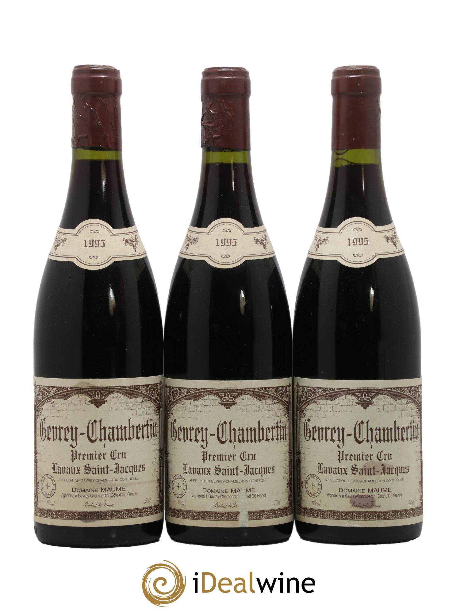 Gevrey-Chambertin 1er Cru Lavaux Saint Jacques  Maume (Domaine) 1995 - Lot de 3 bouteilles - 0