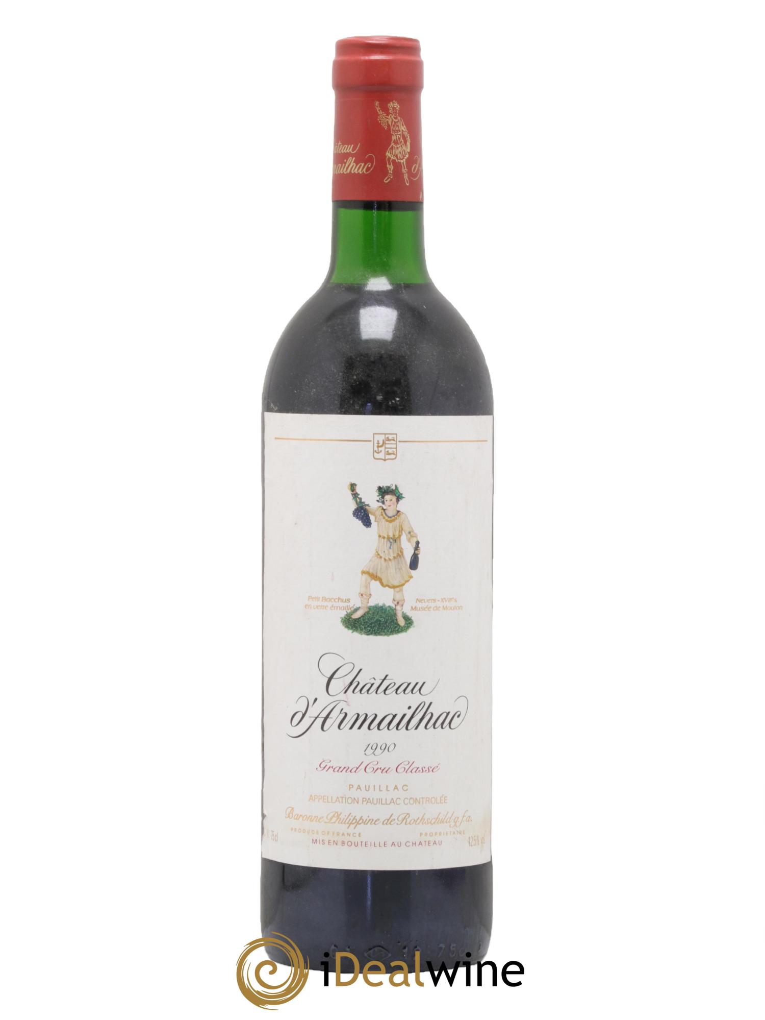 Château d' Armailhac - Mouton Baron(ne) Philippe 5ème Grand Cru Classé 1990 - Lotto di 1 bottiglia - 0