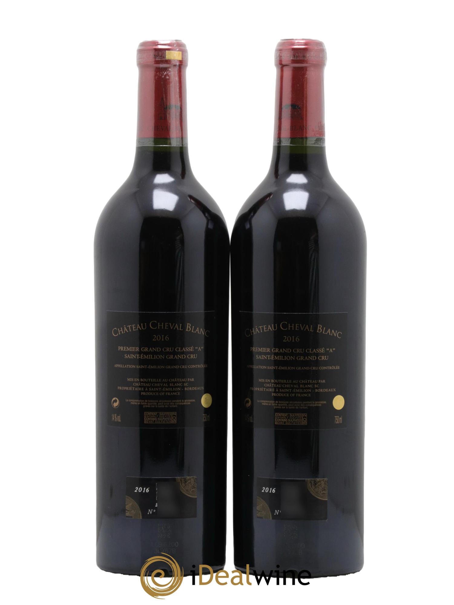 Château Cheval Blanc 1er Grand Cru Classé A 2016 - Lot of 2 bottles - 1