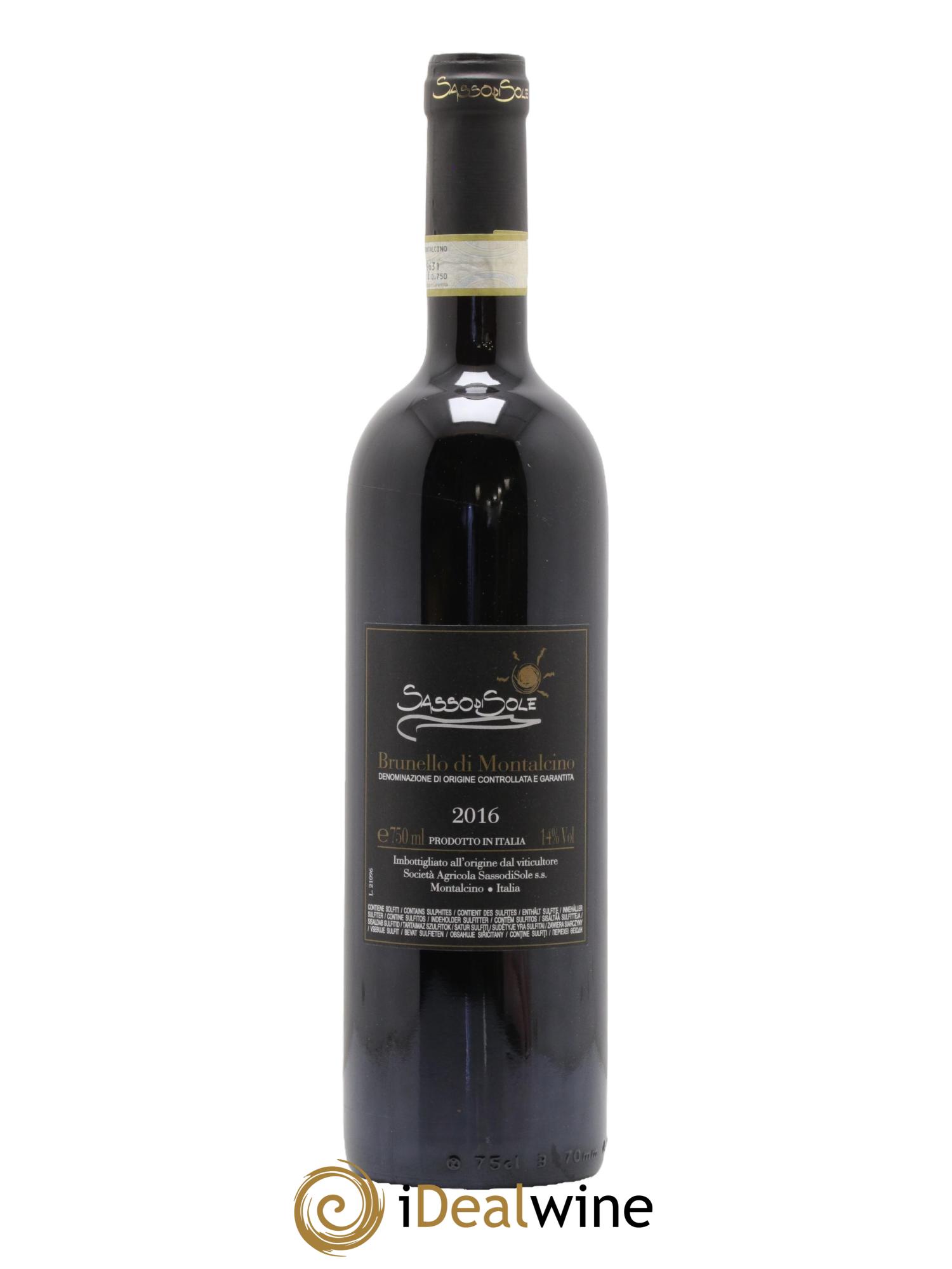 Brunello di Montalcino DOCG Sasso di Sole 2016 - Lot de 1 bouteille - 1