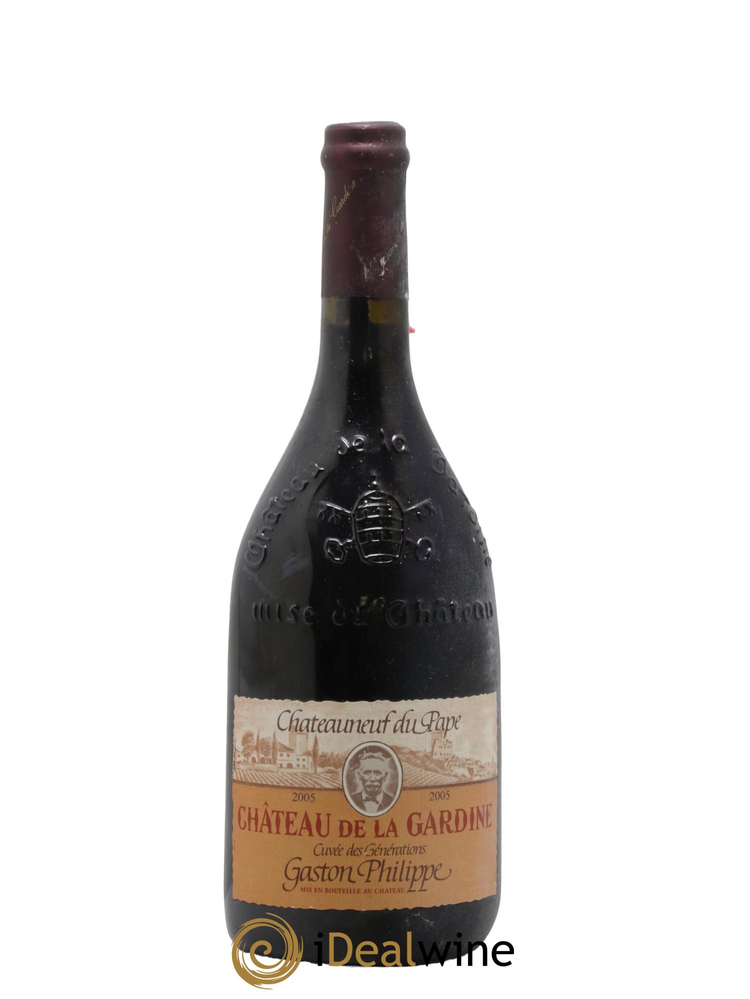 Châteauneuf-du-Pape Château de La Gardine Cuvée des Générations Gaston Philippe Famille Brunel 2005 - Lotto di 1 bottiglia - 0