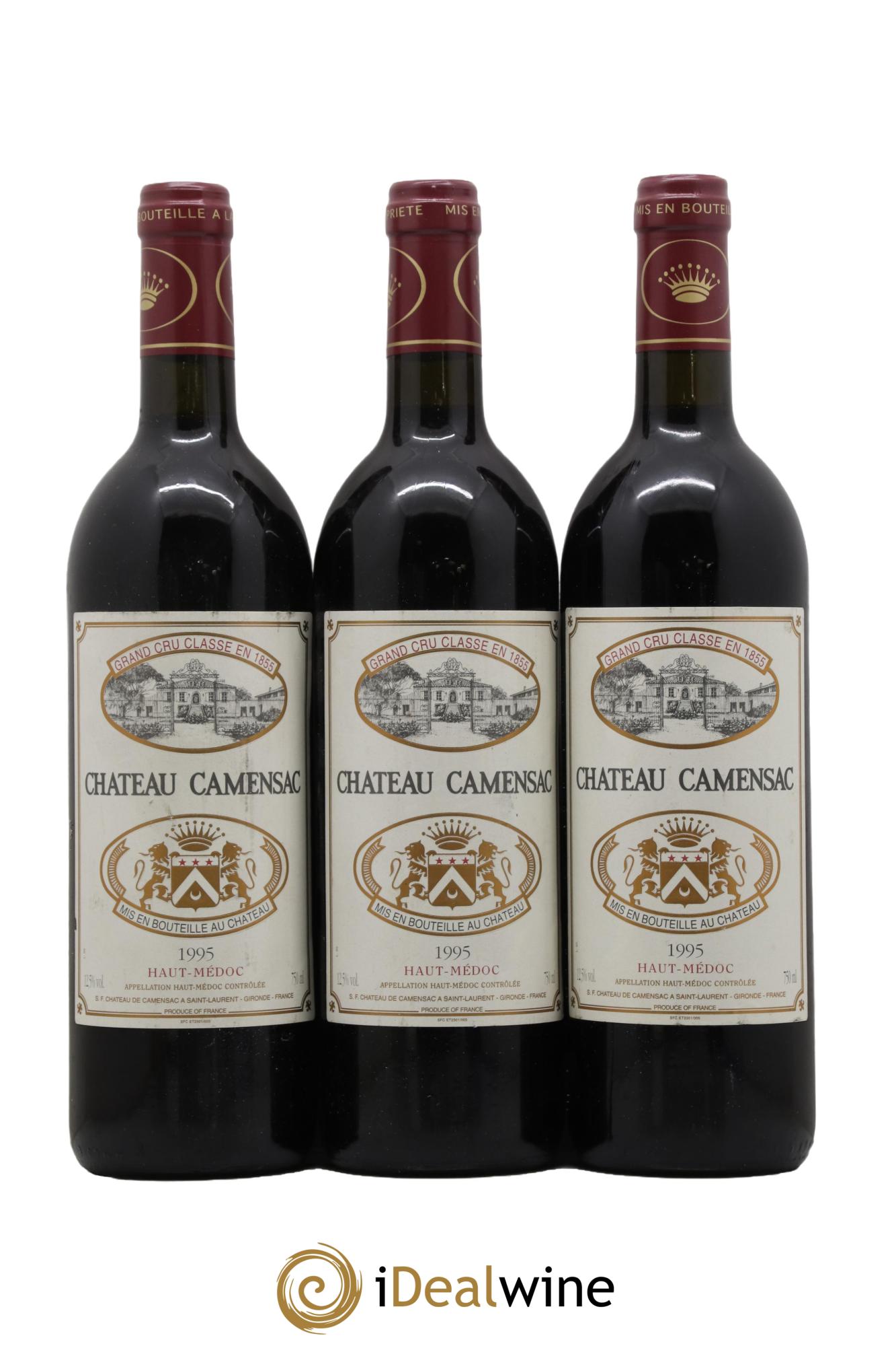 Château Camensac 5ème Grand Cru Classé  1996 - Lotto di 3 bottiglie - 0