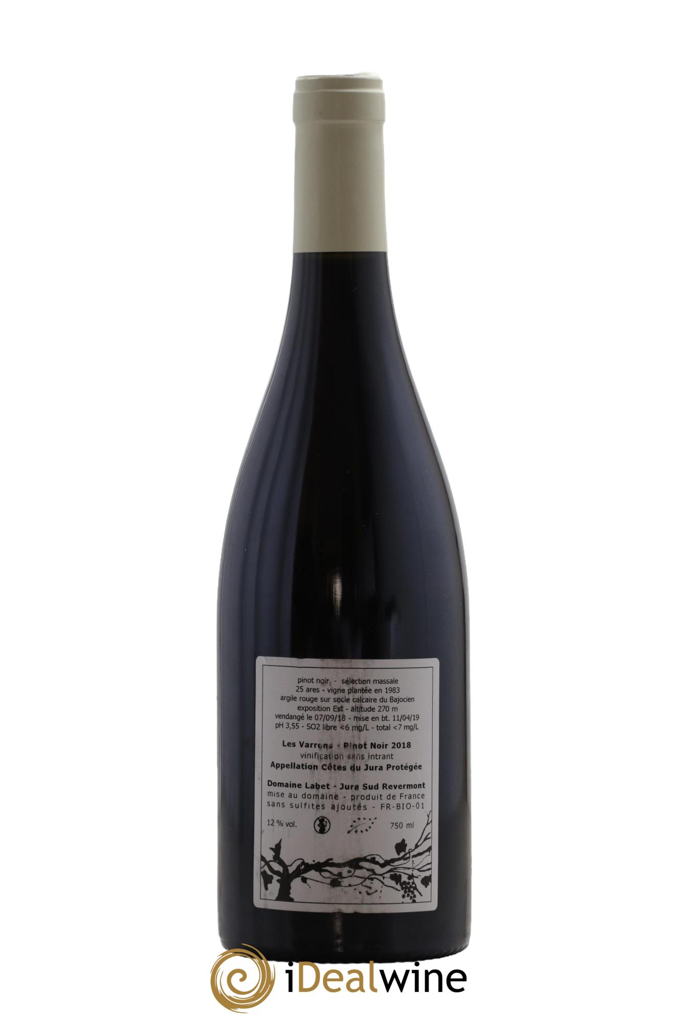 Côtes du Jura Pinot Noir Les Varrons Labet (Domaine) 2018 - Lot de 1 bouteille - 1