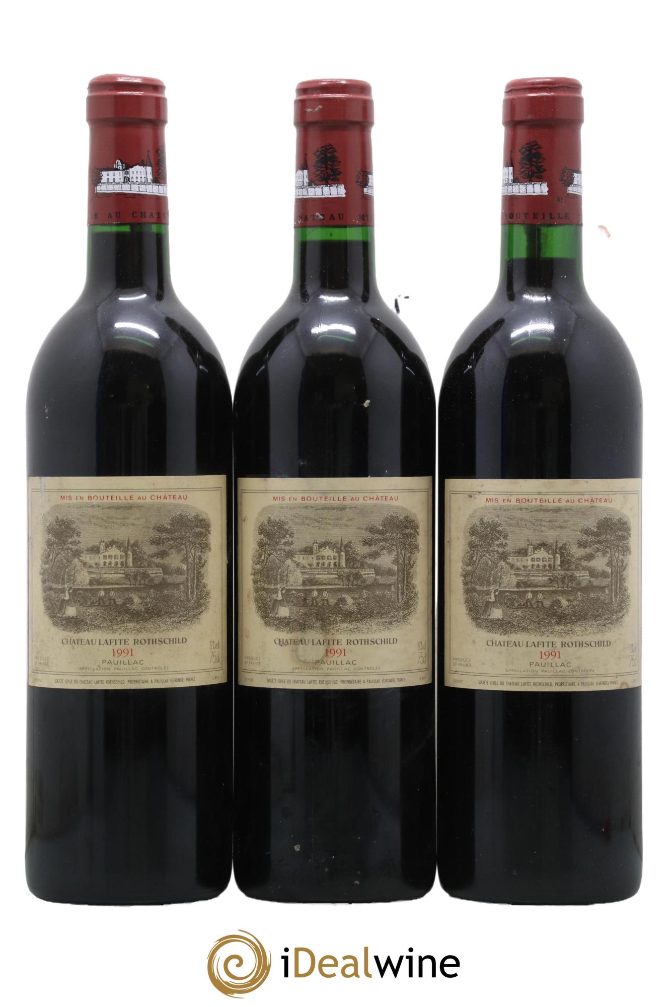 Château Lafite Rothschild 1er Grand Cru Classé 1991 - Lotto di 3 bottiglie - 0