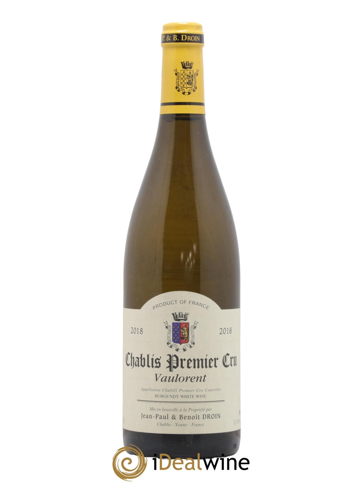 Chablis 1er Cru Vaulorent Jean-Paul & Benoît Droin (Domaine) 2018 - Posten von 1 Flasche - 0