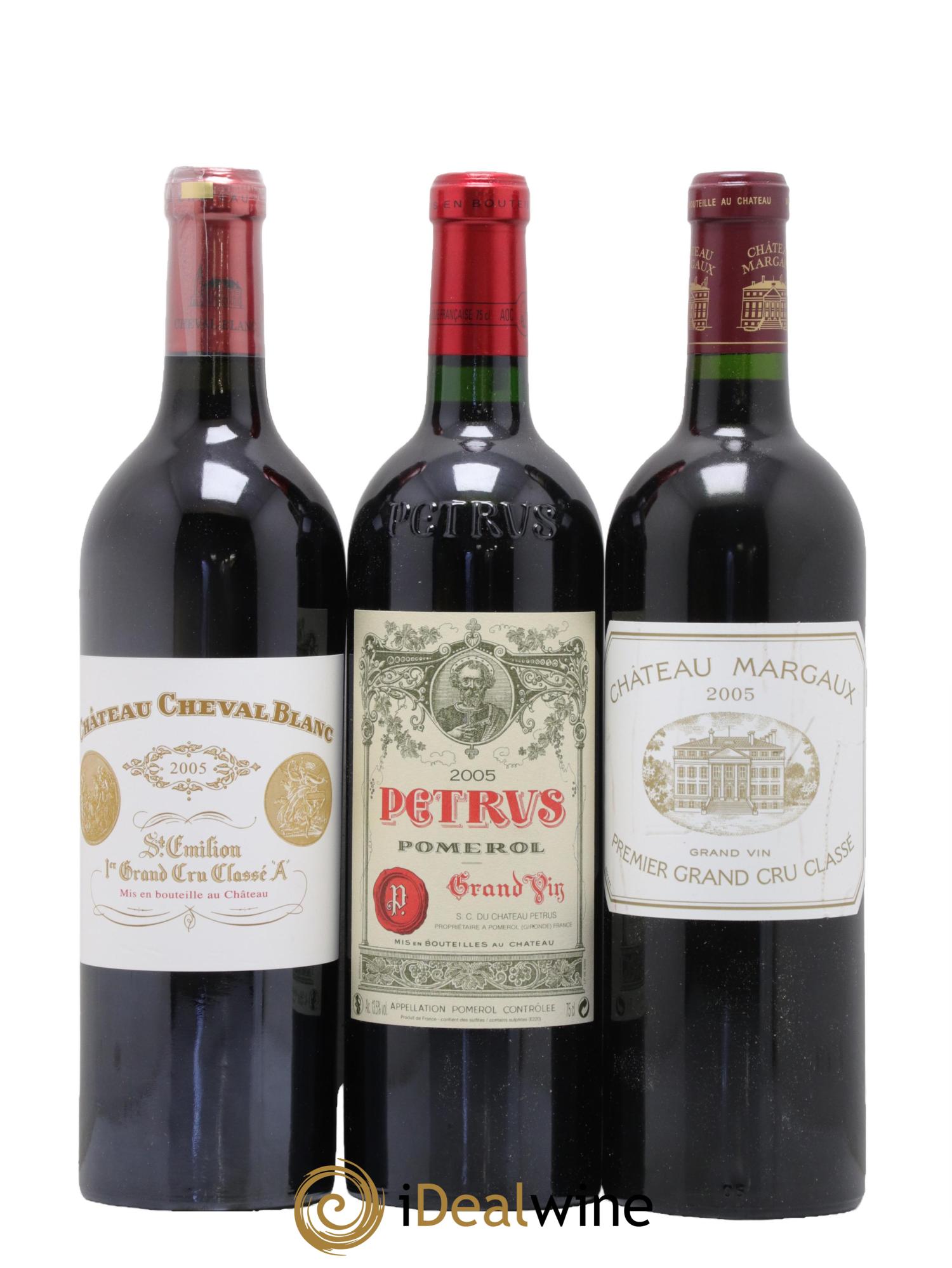 Caisse Duclot Petrus - Lafite Rothschild - Latour - Mouton Rothschild - Cheval Blanc - Margaux - Haut Brion - Mission Haut Brion - Yquem 2005 - Lot of 9 bottles - 5