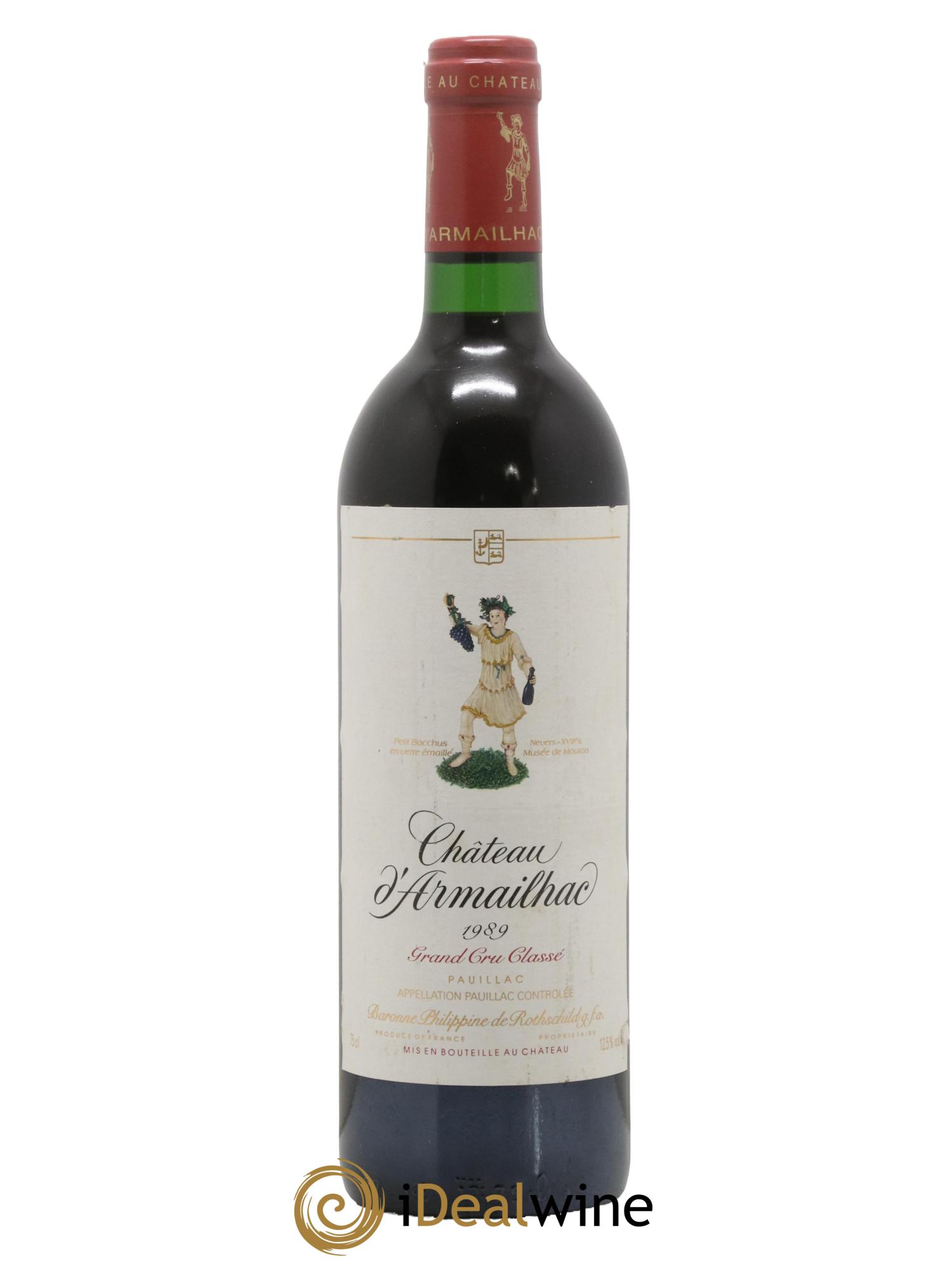 Château d' Armailhac - Mouton Baron(ne) Philippe 5ème Grand Cru Classé 1989 - Lotto di 1 bottiglia - 0