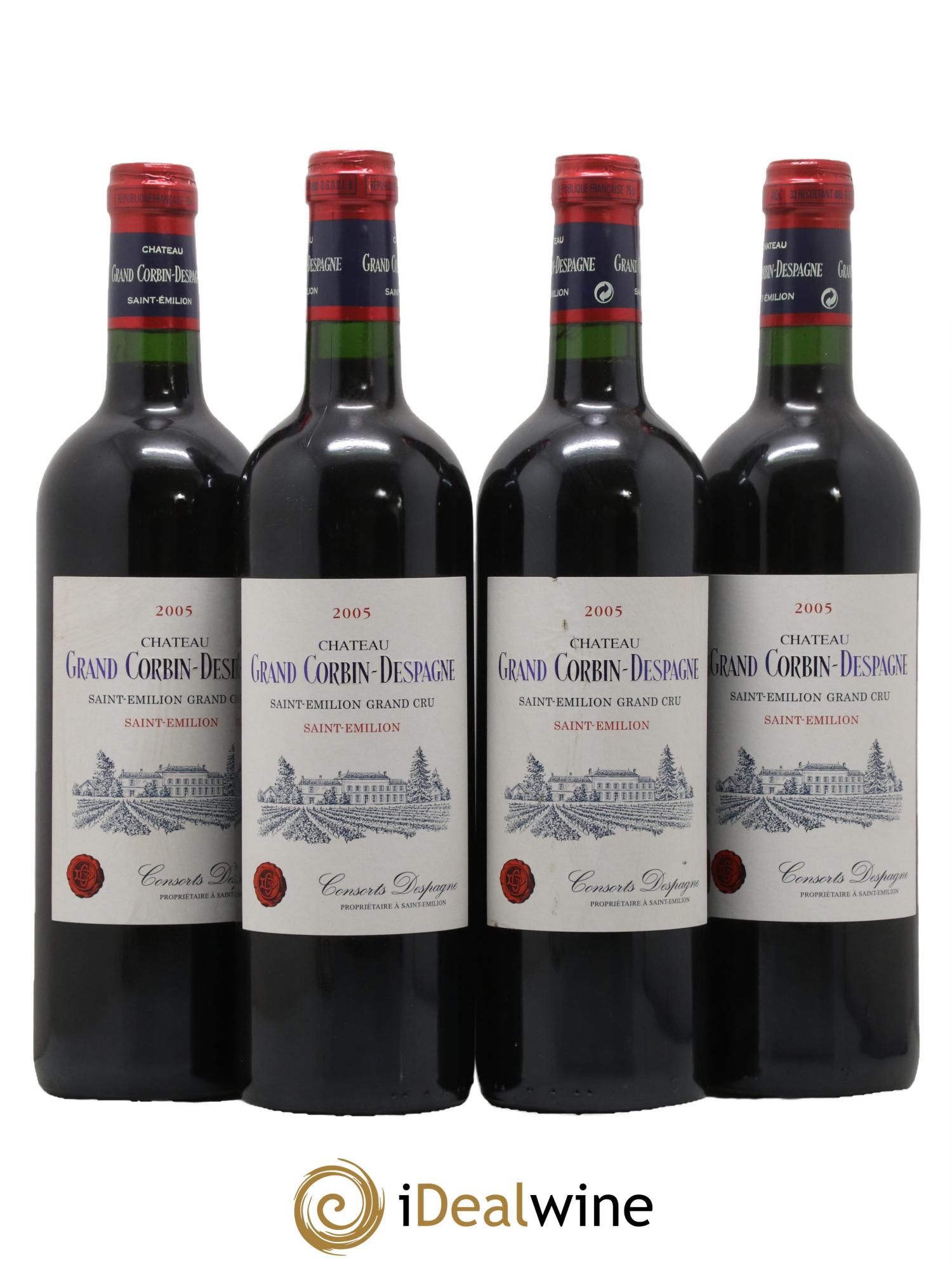 Château Grand Corbin Despagne Grand Cru Classé 2005 - Posten von 4 Flaschen - 0