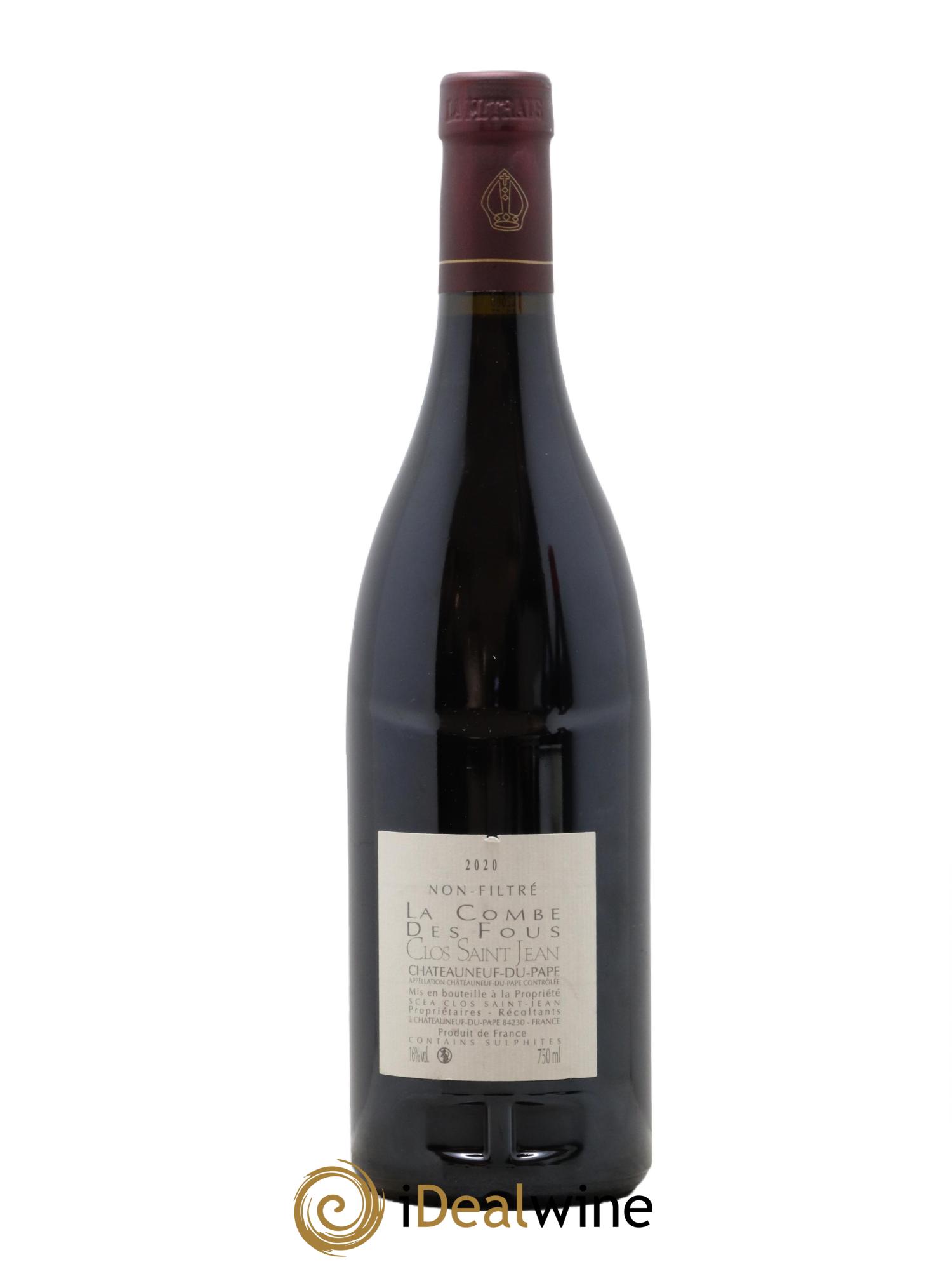 Châteauneuf-du-Pape Clos Saint-Jean La Combe des Fous Pascal et Vincent Maurel 2020 - Lot of 1 bottle - 1