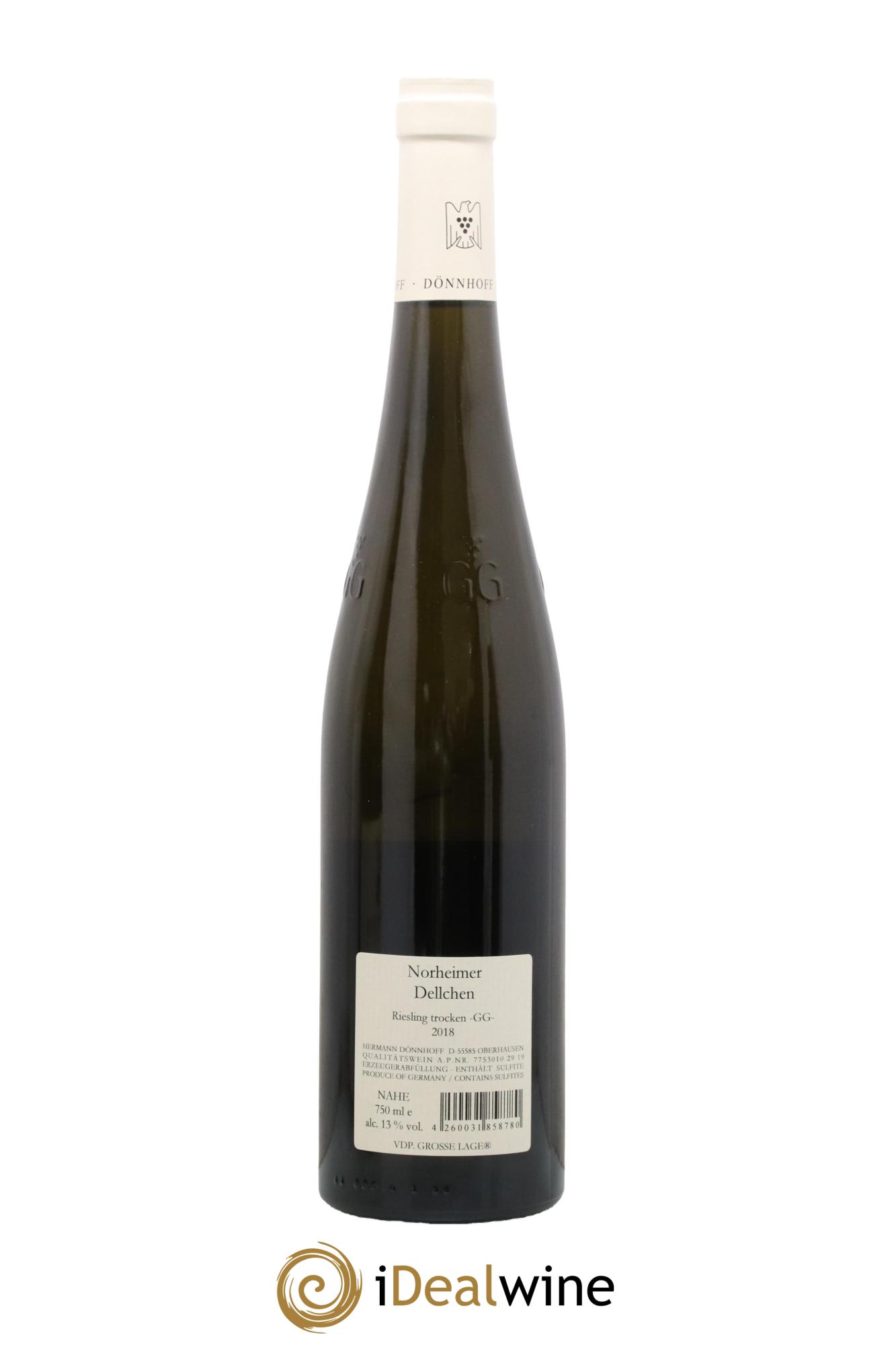 Riesling Donnhoff Dellchen Großes Gewächs Weiss 2018 - Lot de 1 bouteille - 1