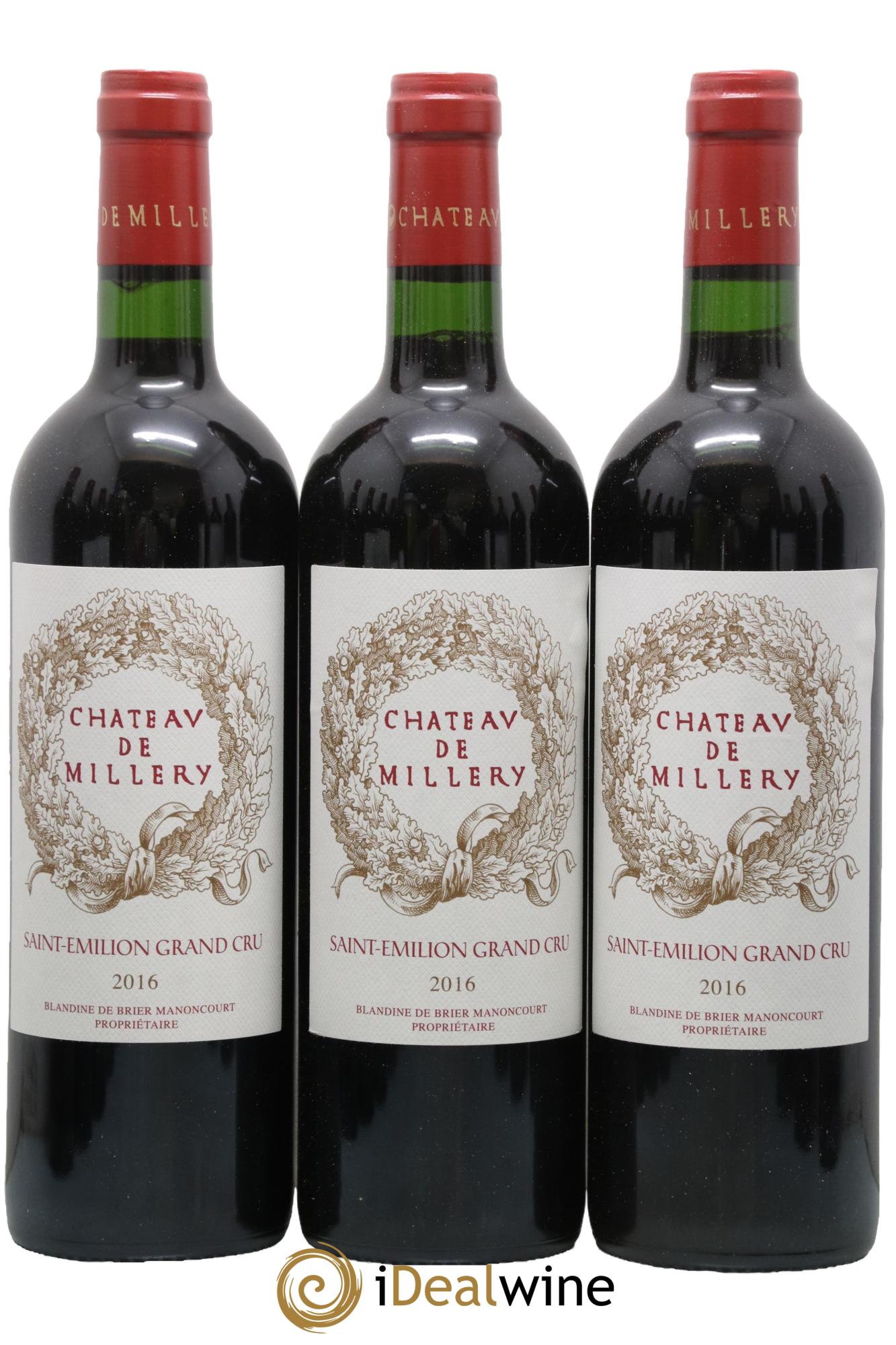 Saint-Émilion Grand Cru Chateau Millery 2016 - Lotto di 12 bottiglie - 1