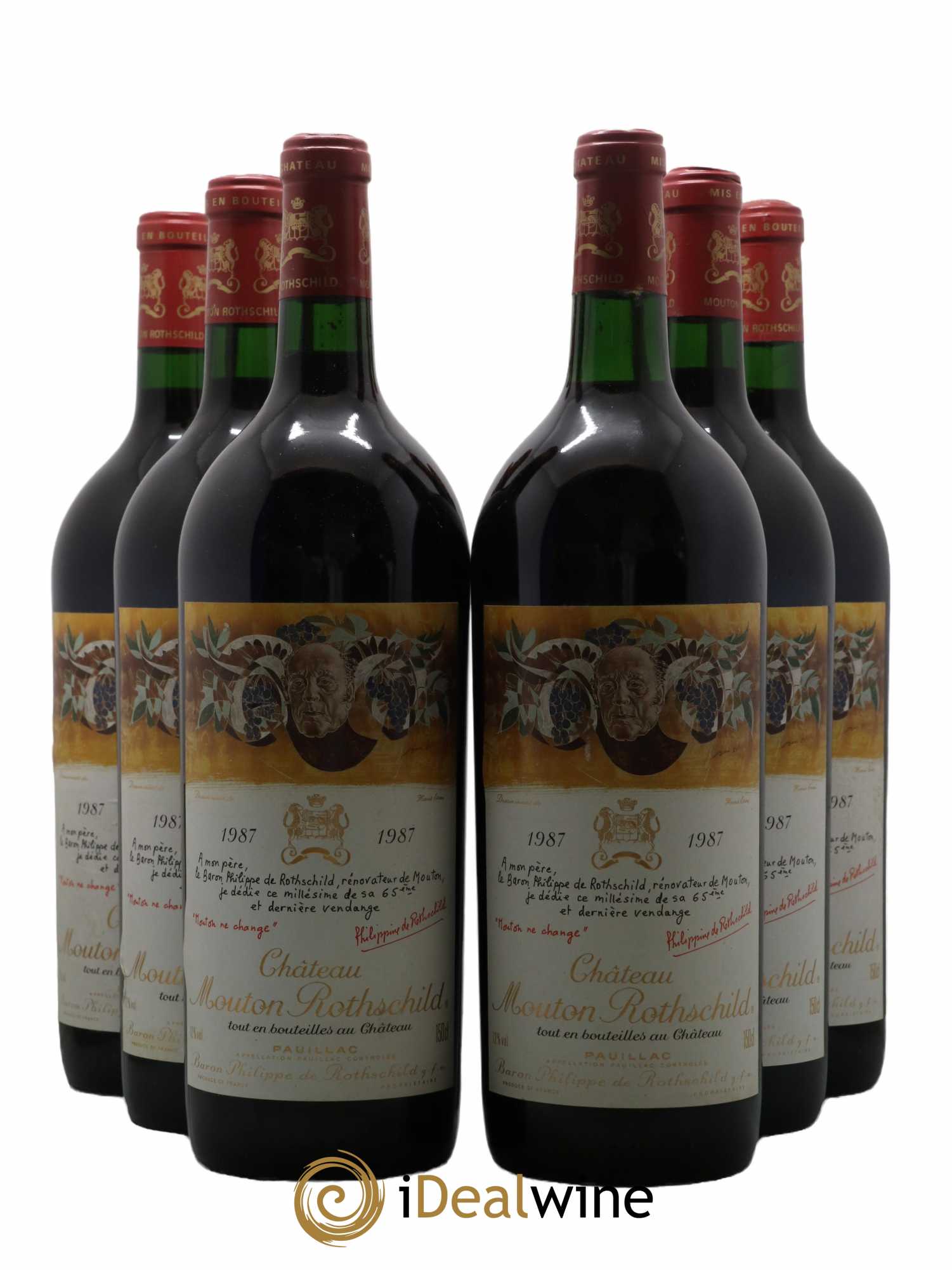 Château Mouton Rothschild 1er Grand Cru Classé 1987 - Lot de 6 magnums - 0