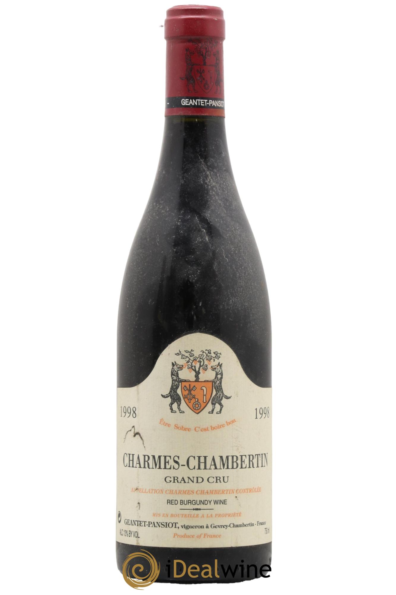 Charmes-Chambertin Grand Cru Geantet-Pansiot 1998 - Posten von 1 Flasche - 0