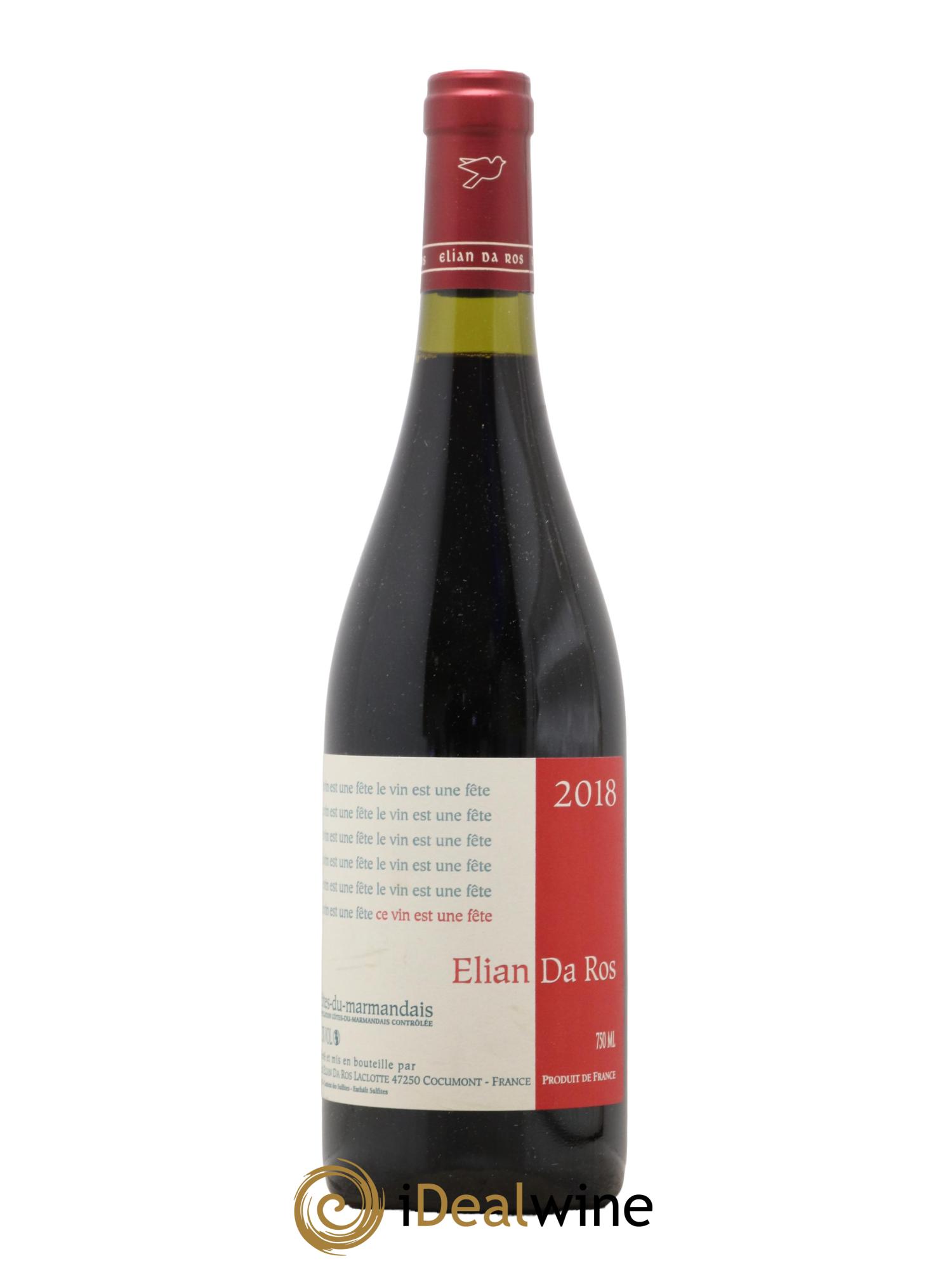 Côtes du Marmandais Le vin est une fête Elian Da Ros (Domaine) 2018 - Posten von 1 Flasche - 0