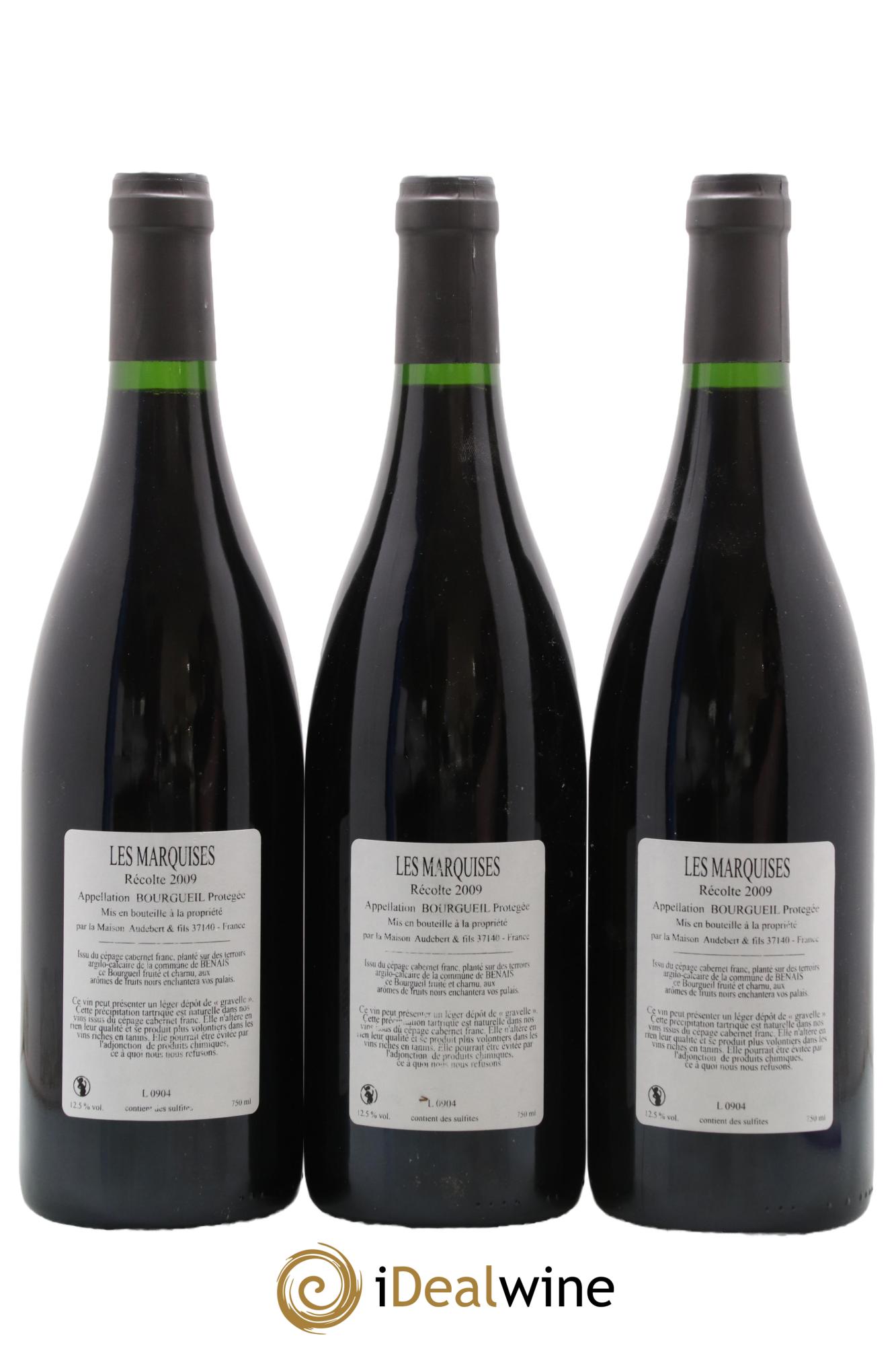 Bourgueil Les Marquises Domaine Audebert 2009 - Lotto di 3 bottiglie - 1