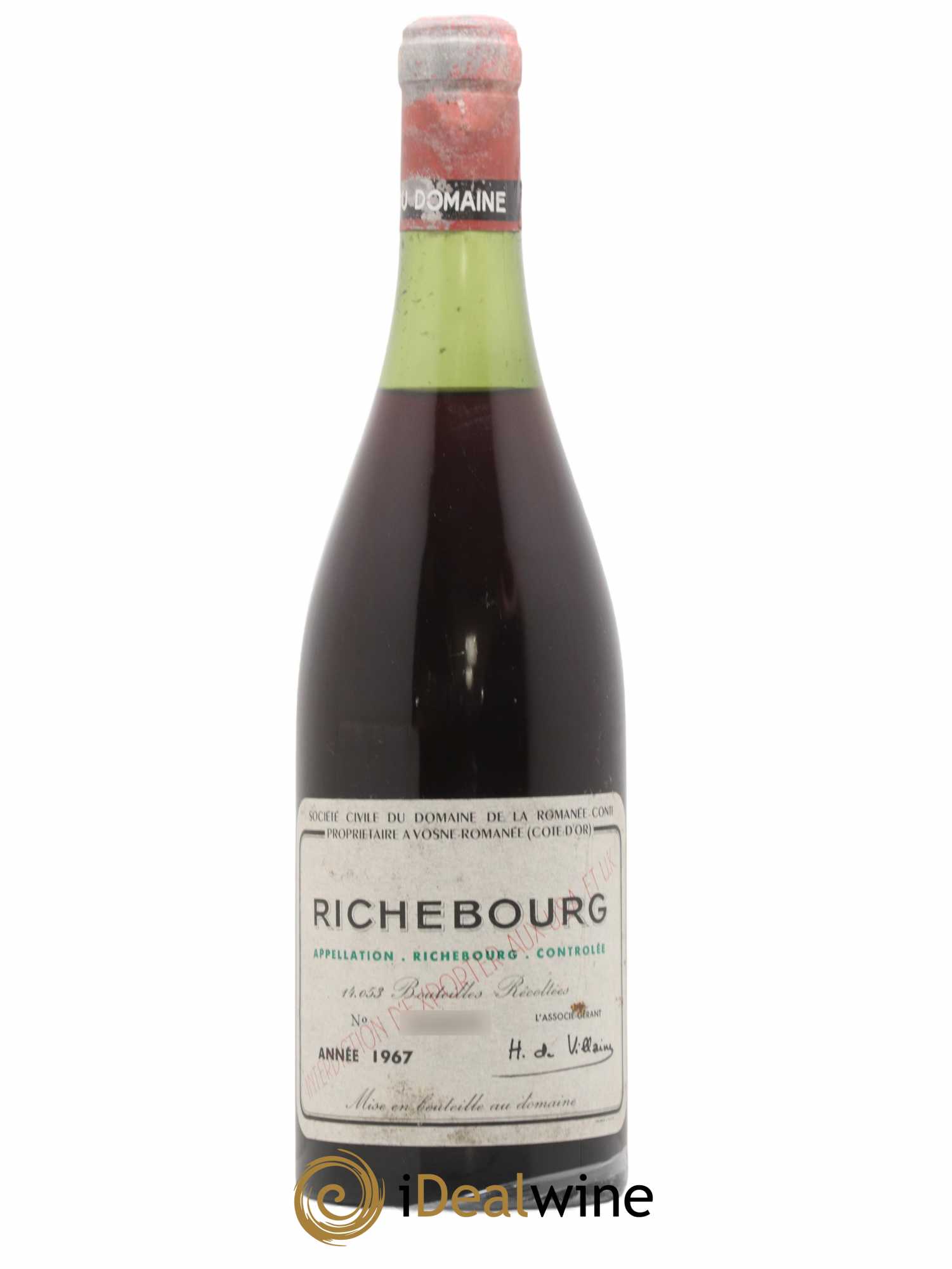 Richebourg Grand Cru Domaine de la Romanée-Conti 1967 - Lot de 1 bouteille - 0