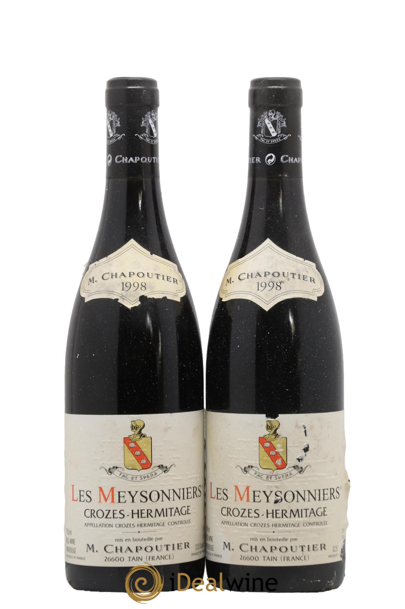 Crozes-Hermitage Les Meysonniers Chapoutier 1998 - Lotto di 2 bottiglie - 0