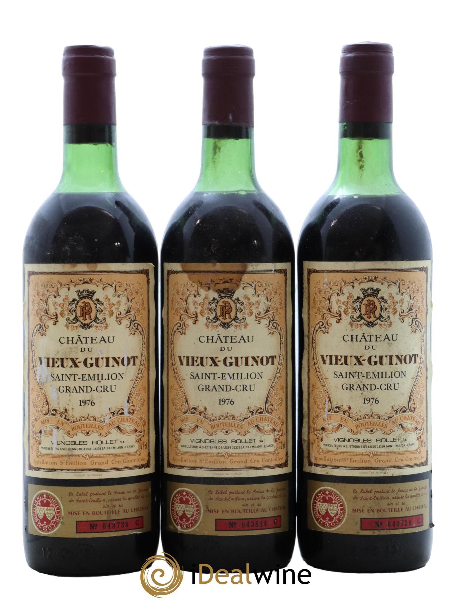 Château Vieux Guinot 1976 - Lot de 3 bouteilles - 0