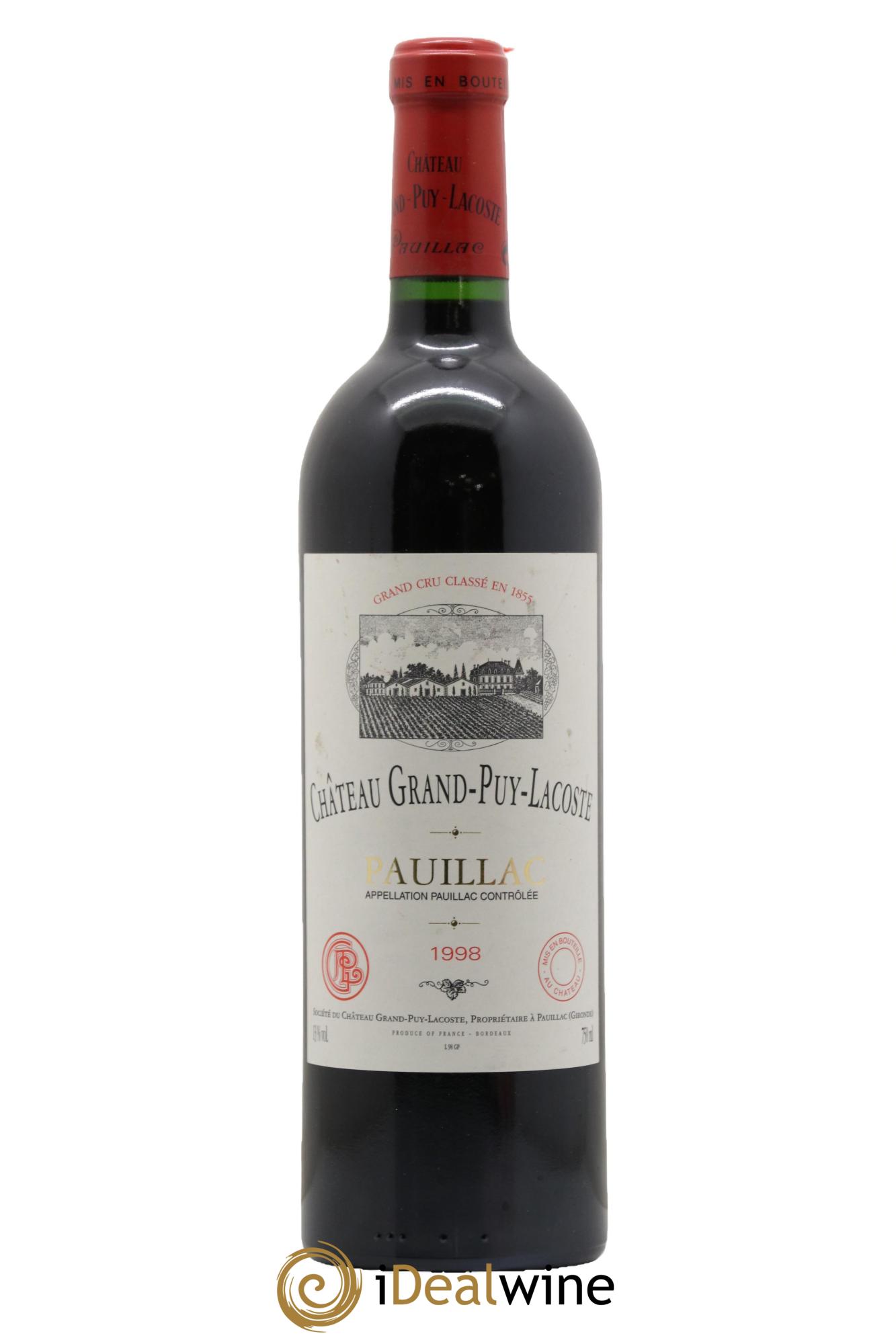 Château Grand Puy Lacoste 5ème Grand Cru Classé 1998 - Lotto di 1 bottiglia - 0