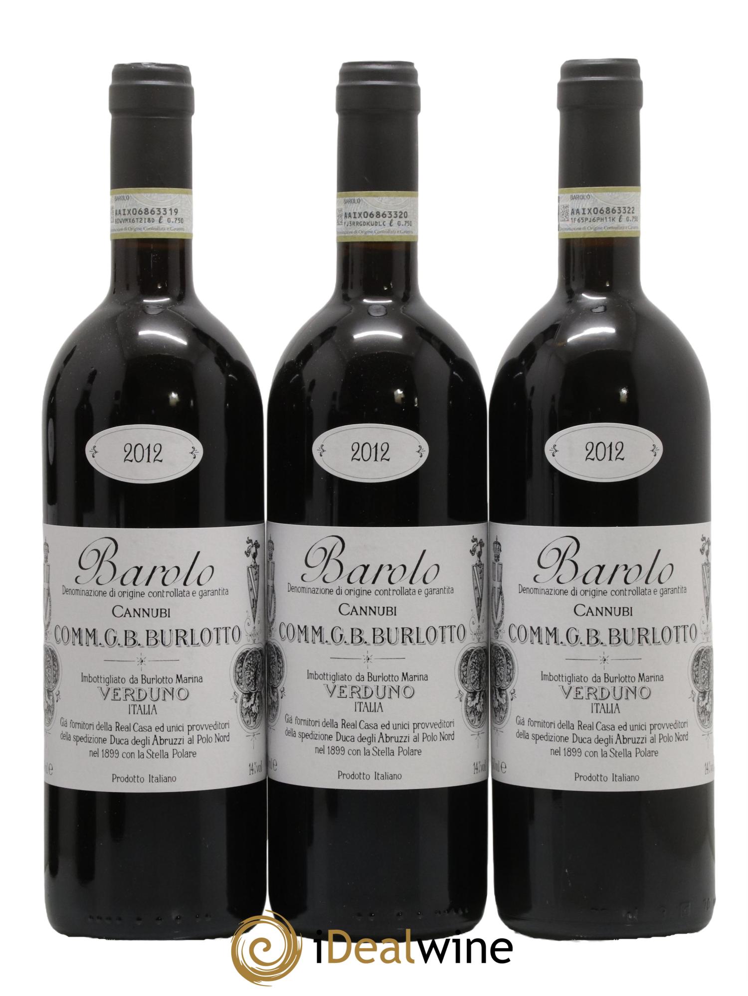 Barolo DOCG Cannubi Comm. Giovan Battista Burlotto 2012 - Posten von 3 Flaschen - 0