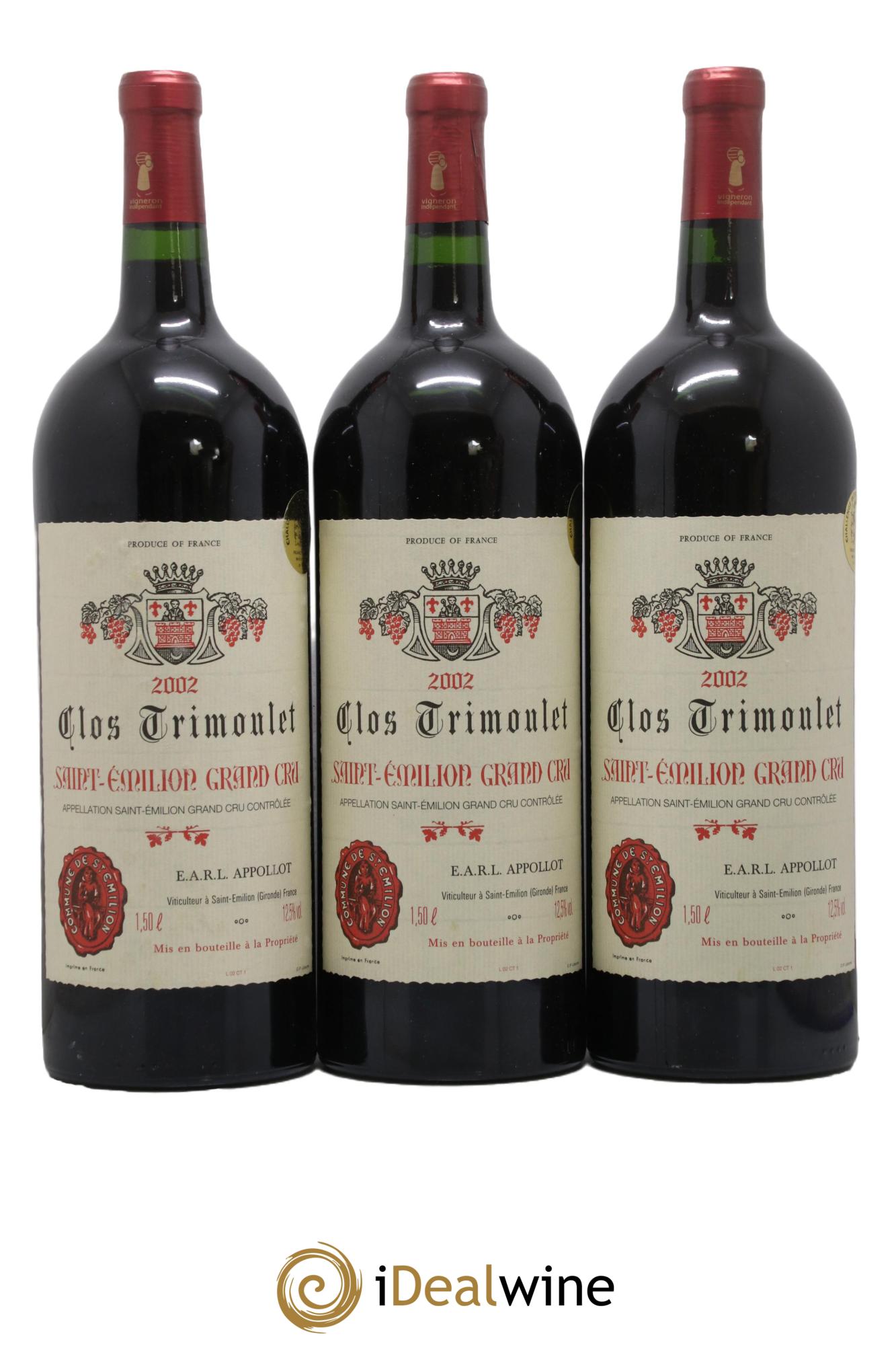 Château Trimoulet  2002 - Posten von 3 Magnum - 0